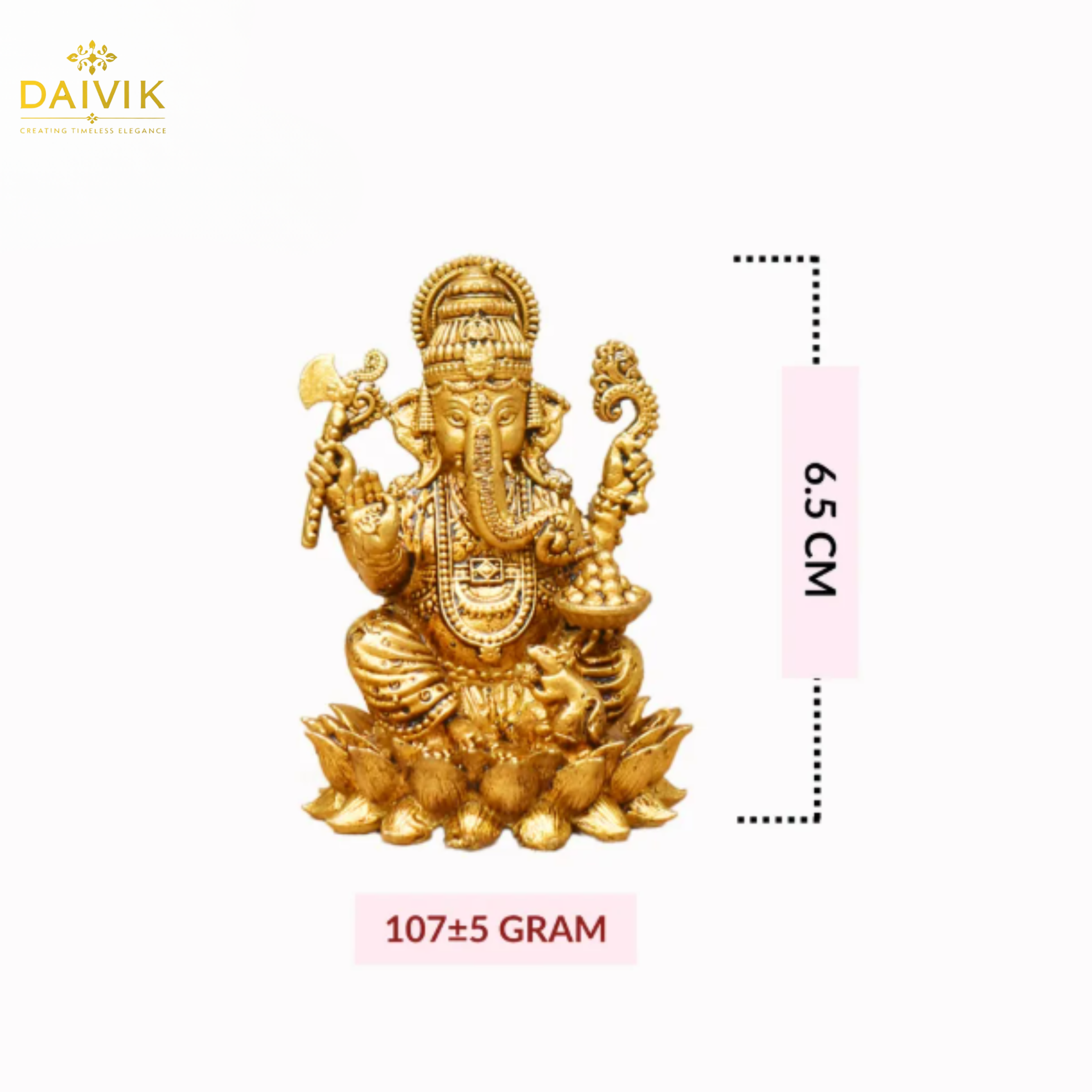  Ekdanta Ganesha Brass Idol