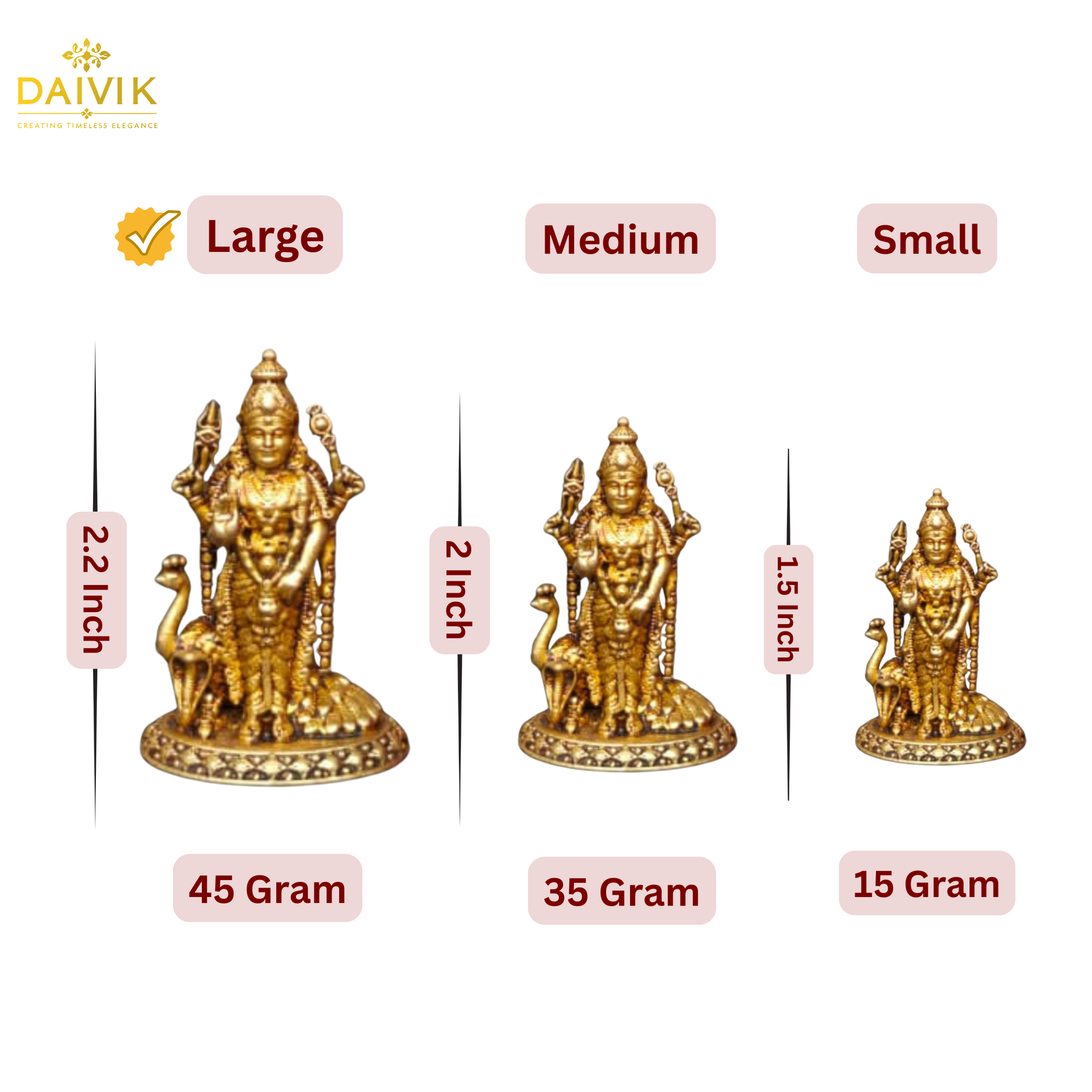 Lord Kartikeya/Murugan Brass Idol