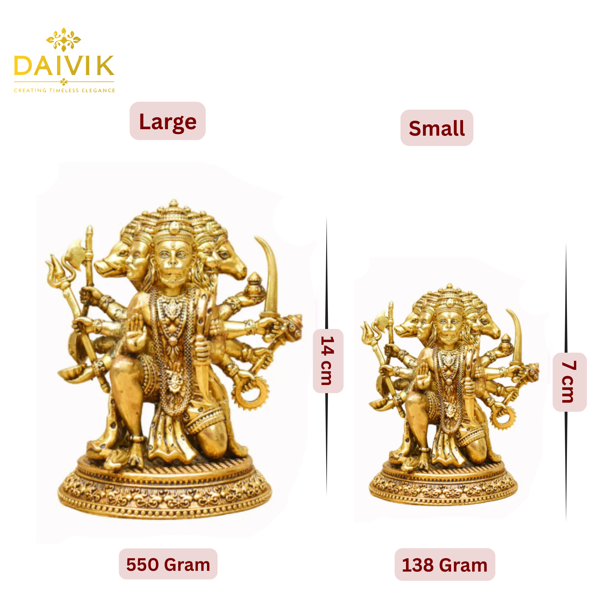 Panchmukhi Hanuman Brass Idol