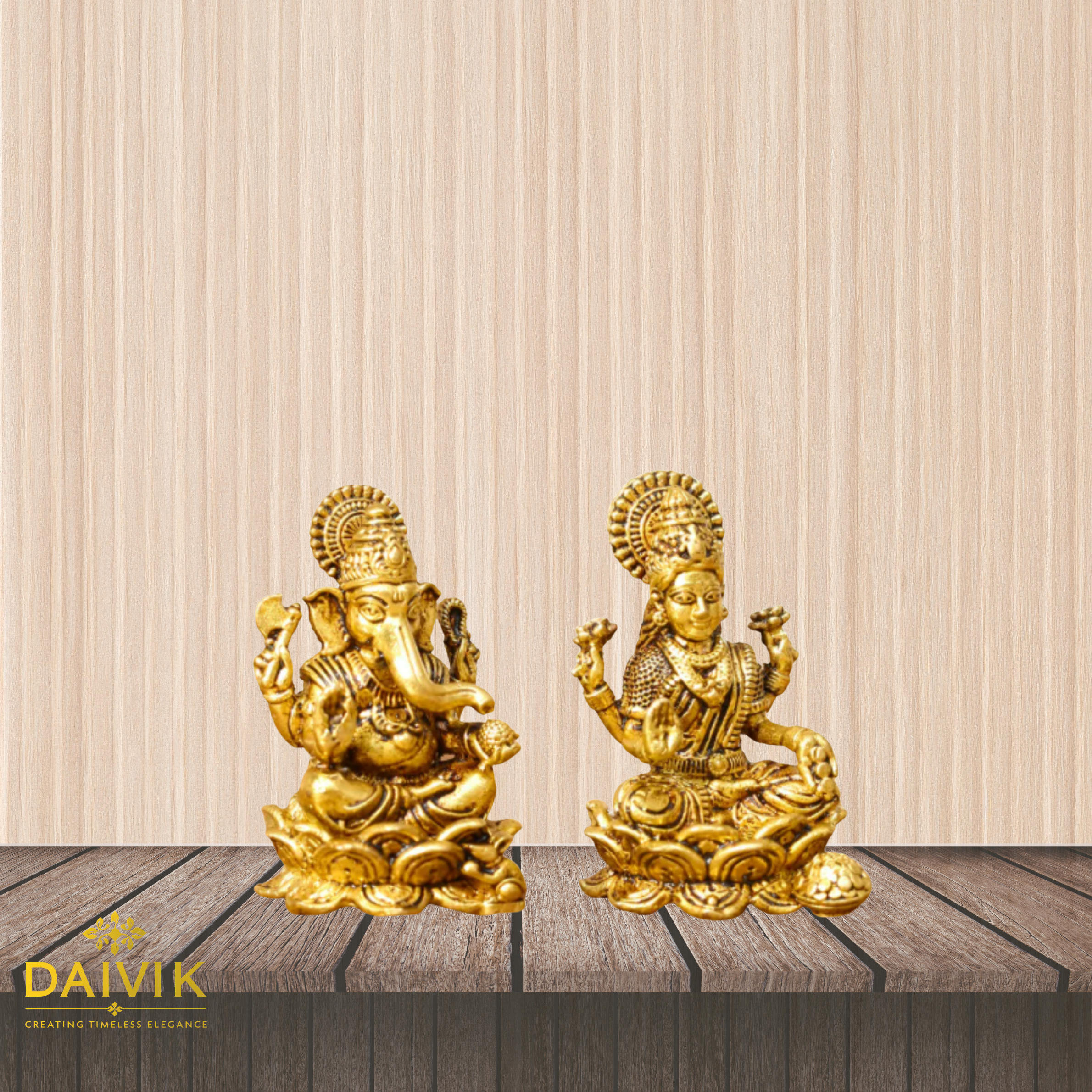 Haripriya Lakshmi with Lamborda Brass Idol Set