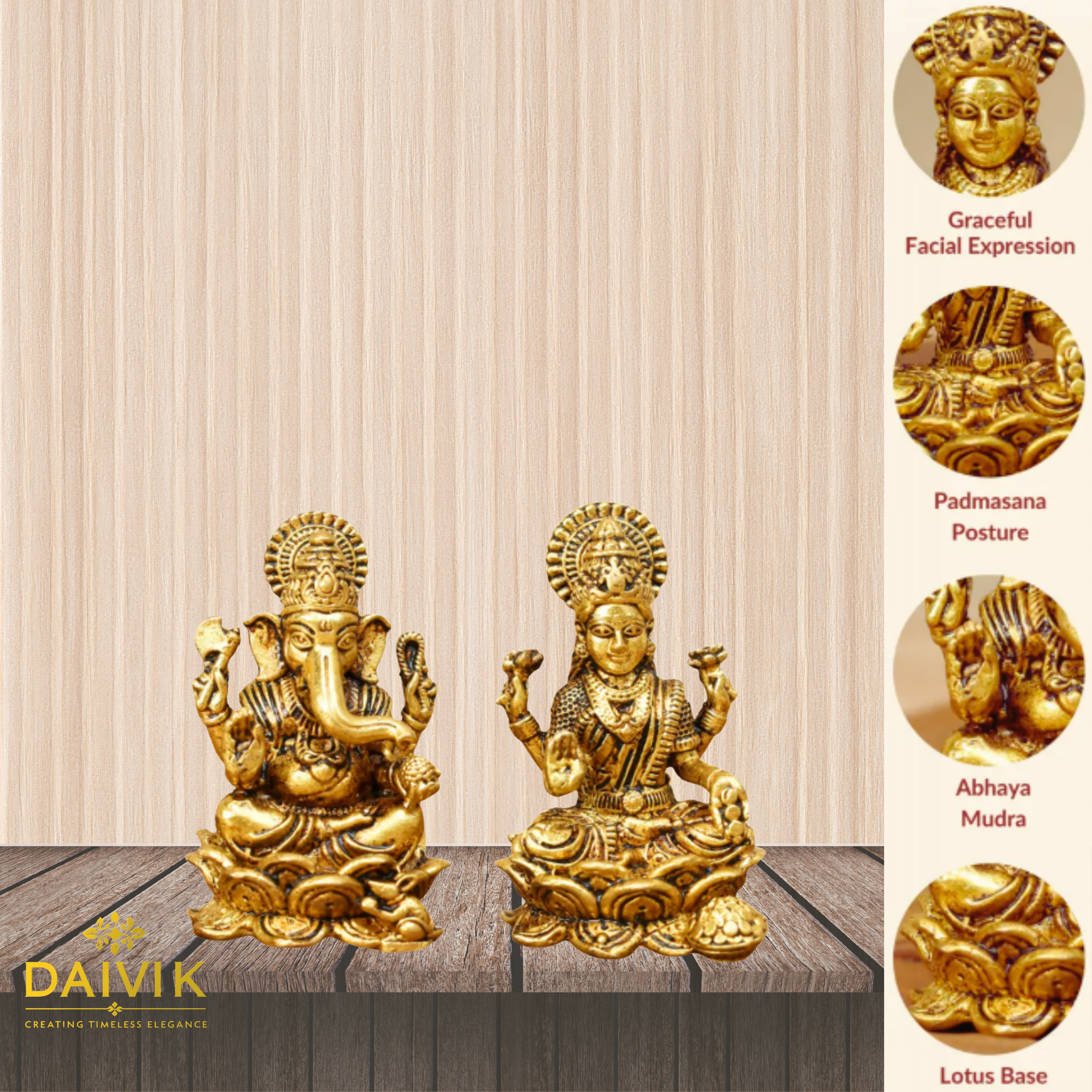 Haripriya Lakshmi with Lamborda Brass Idol Set