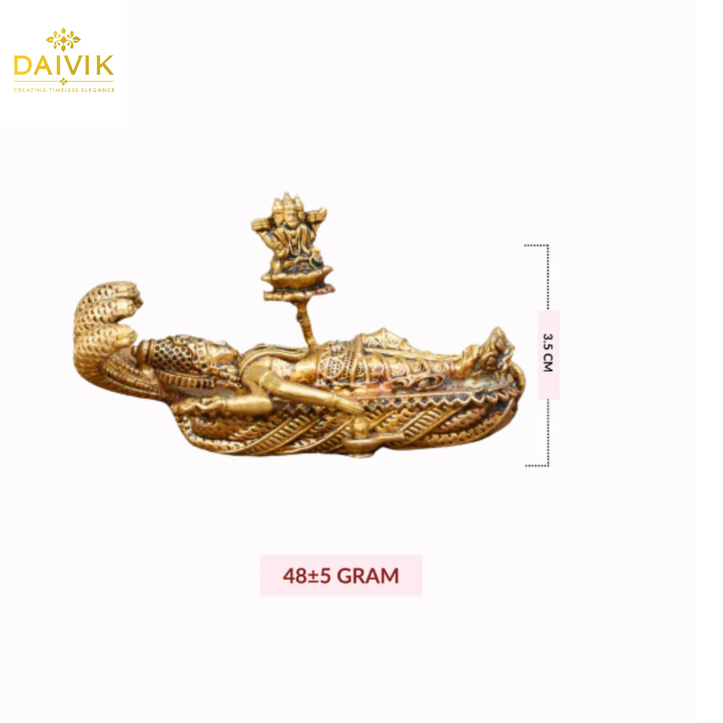 Vishnu Anantashayana Mudra Brass Idol