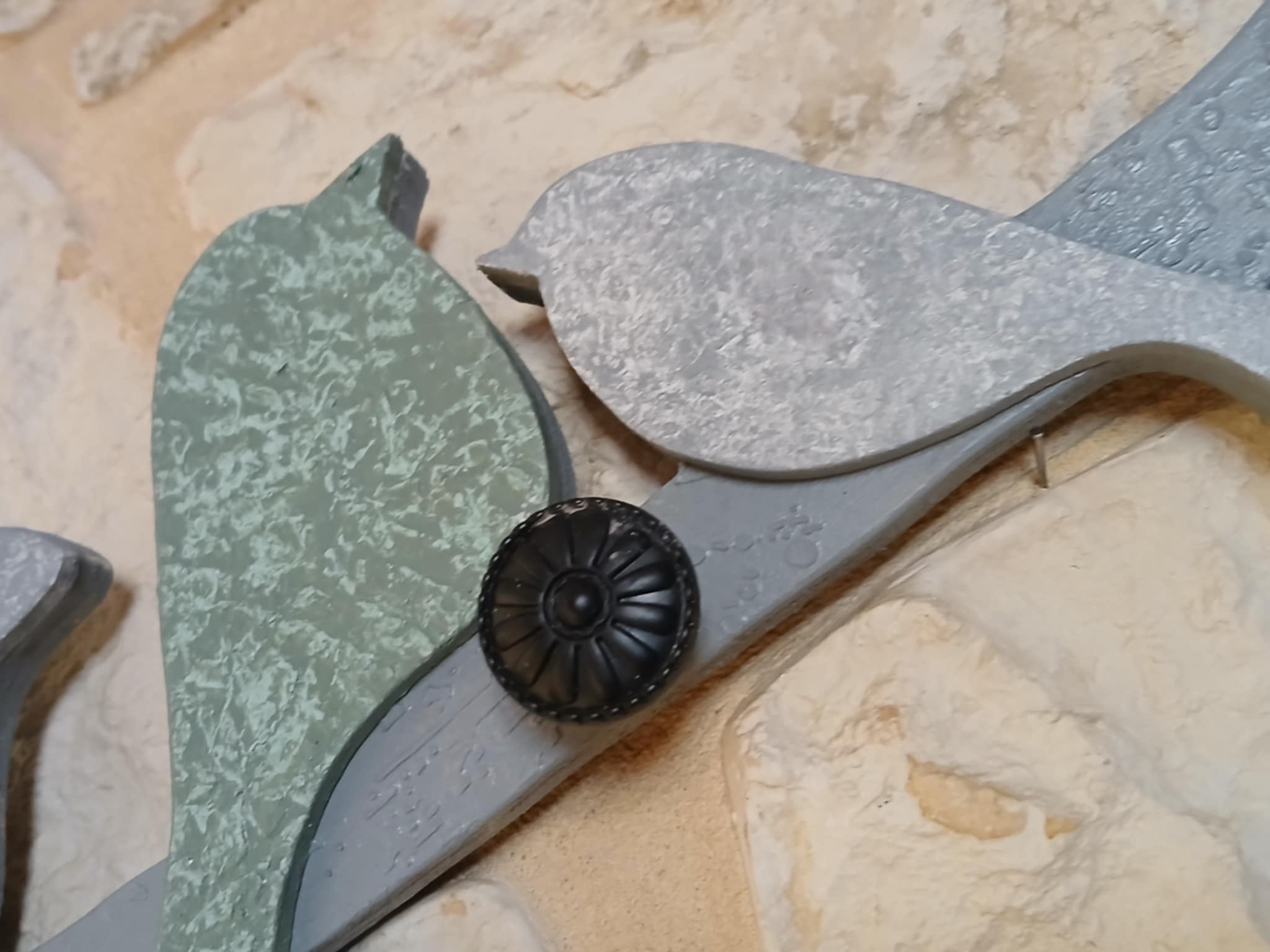 Patère murale artisanale en bois thème oiseaux