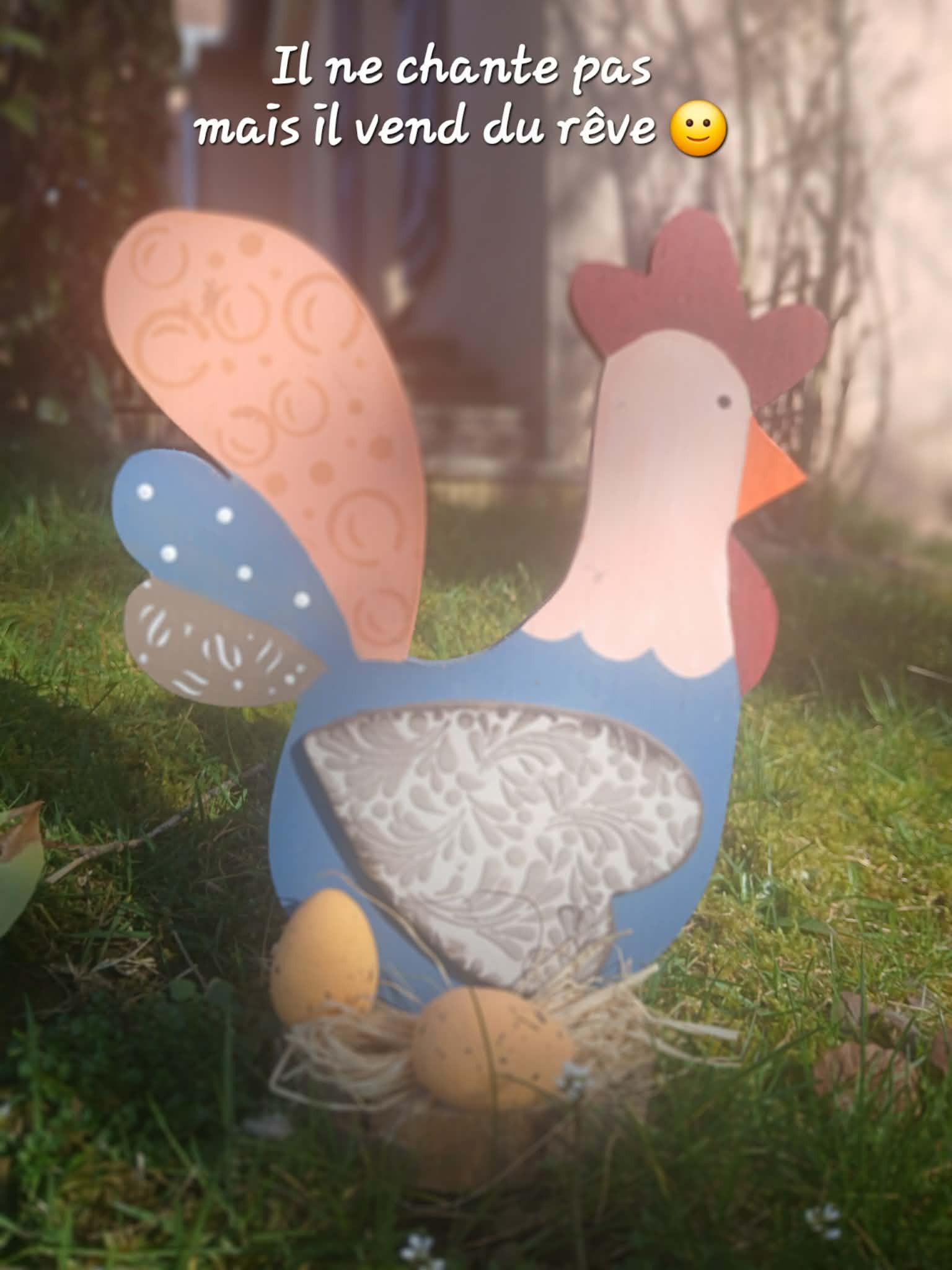 Coq décoratif en bois