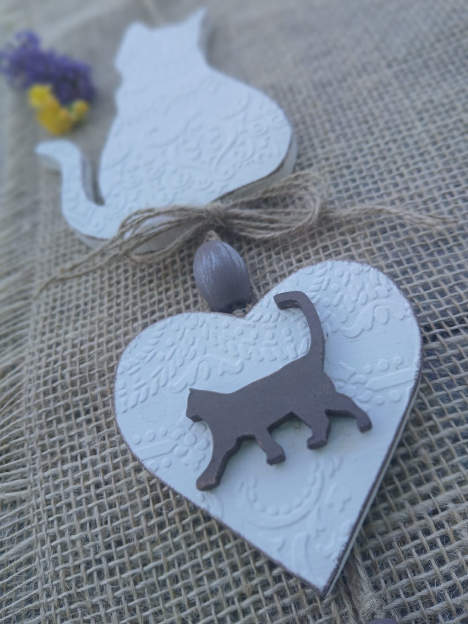 Décoration murale coeurs et chats