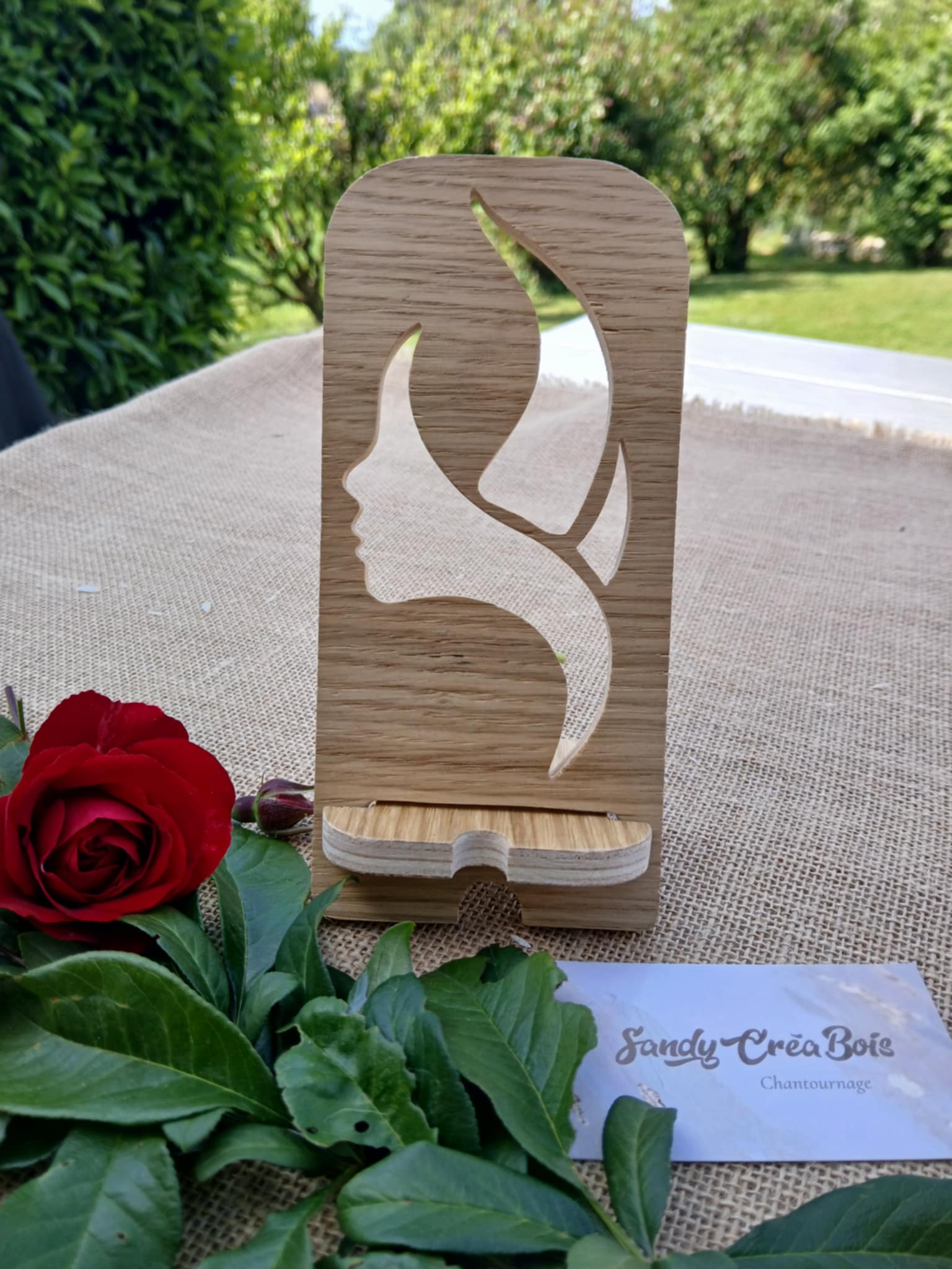 Support de téléphone en bois