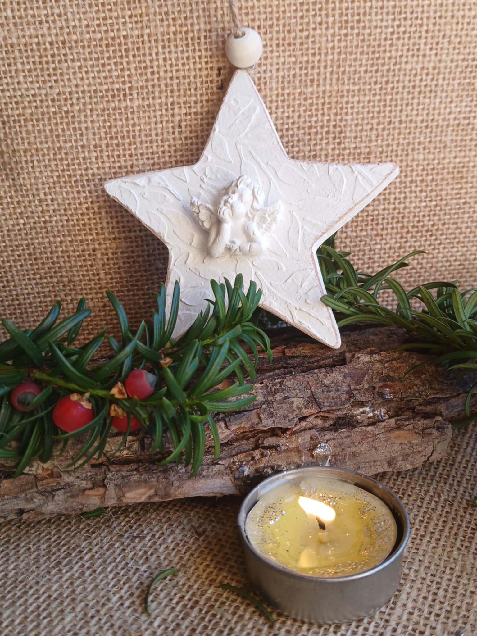 Étoile de Noël en bois