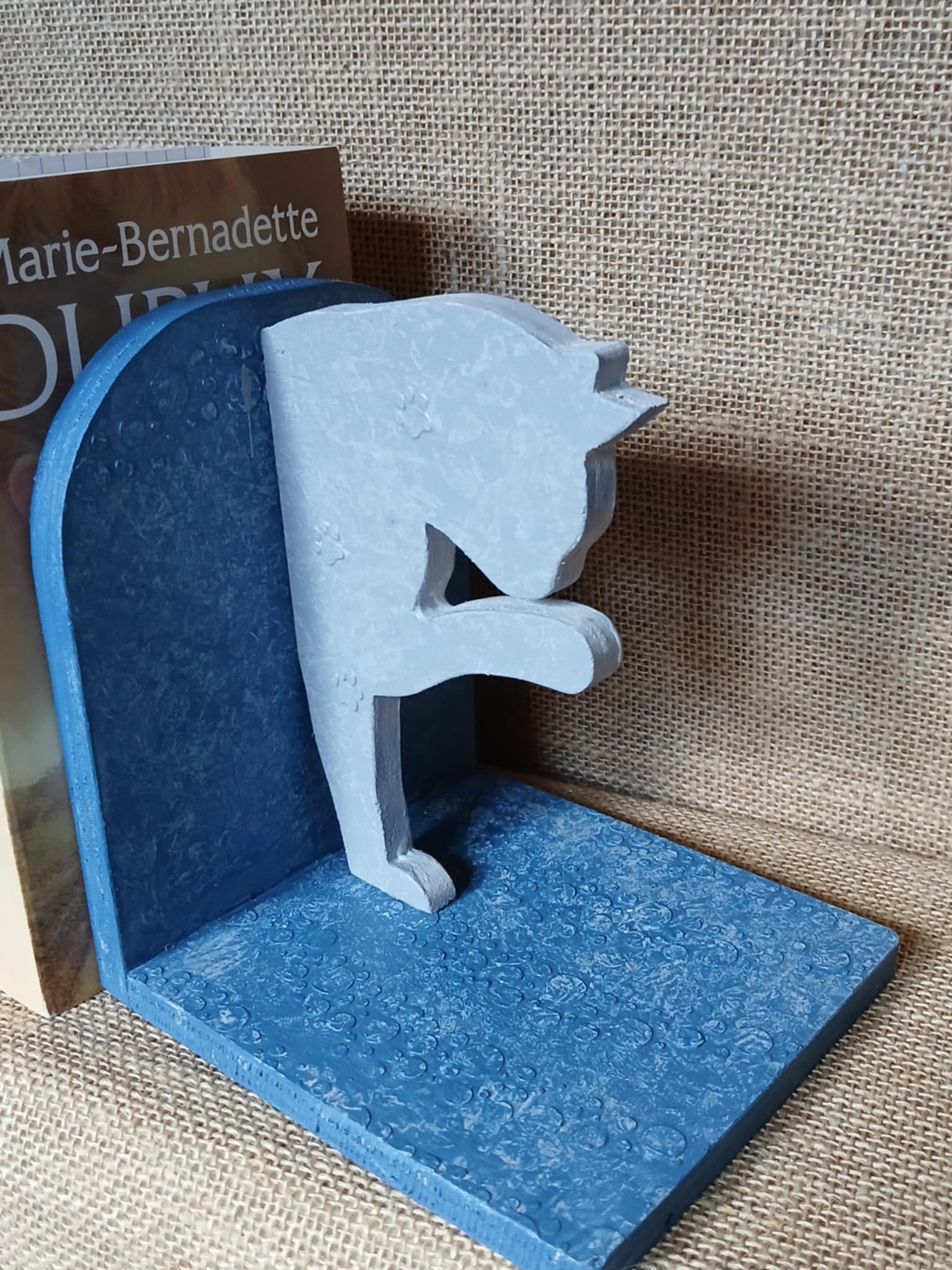 Serre-livres en forme de chat