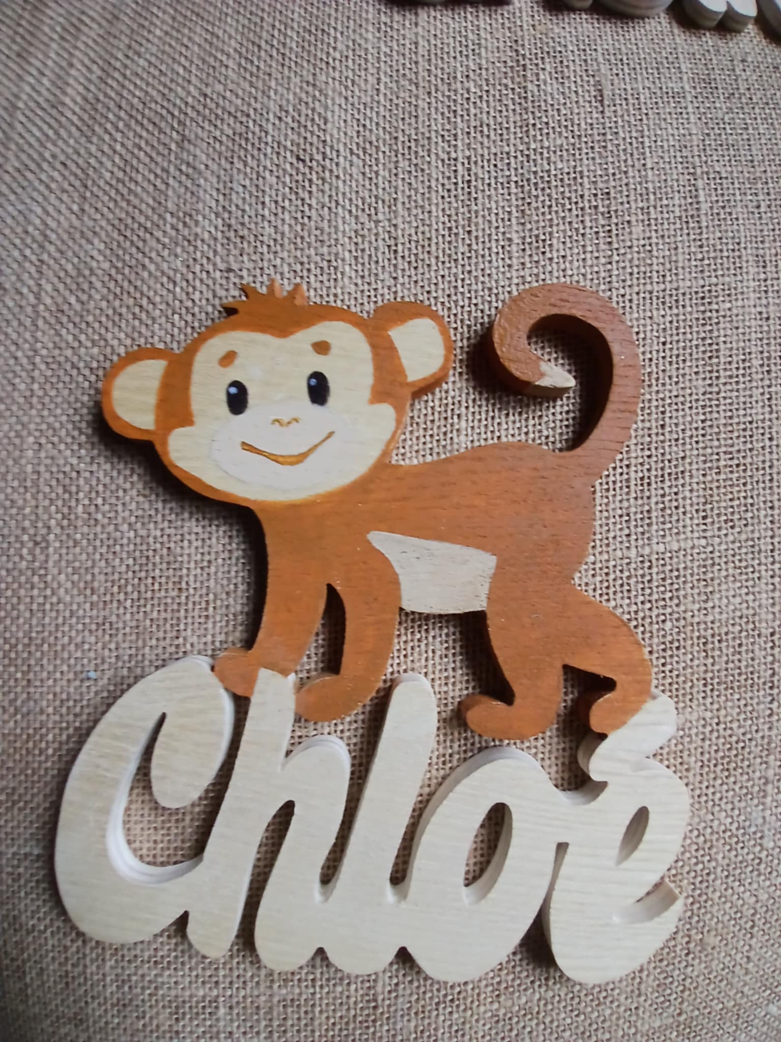 Plaque de porte prénom artisanale pour enfant