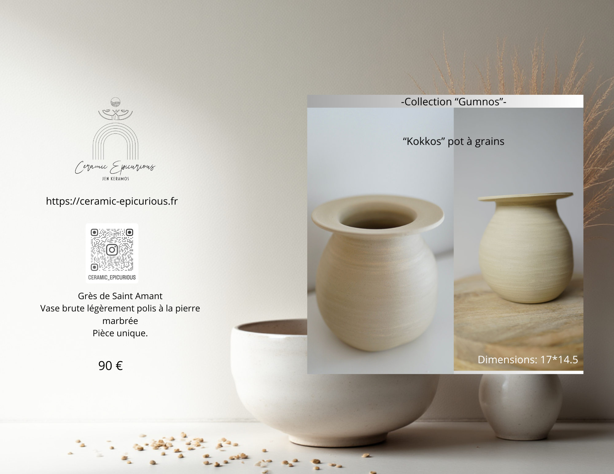 Vase brut « Kokkos »