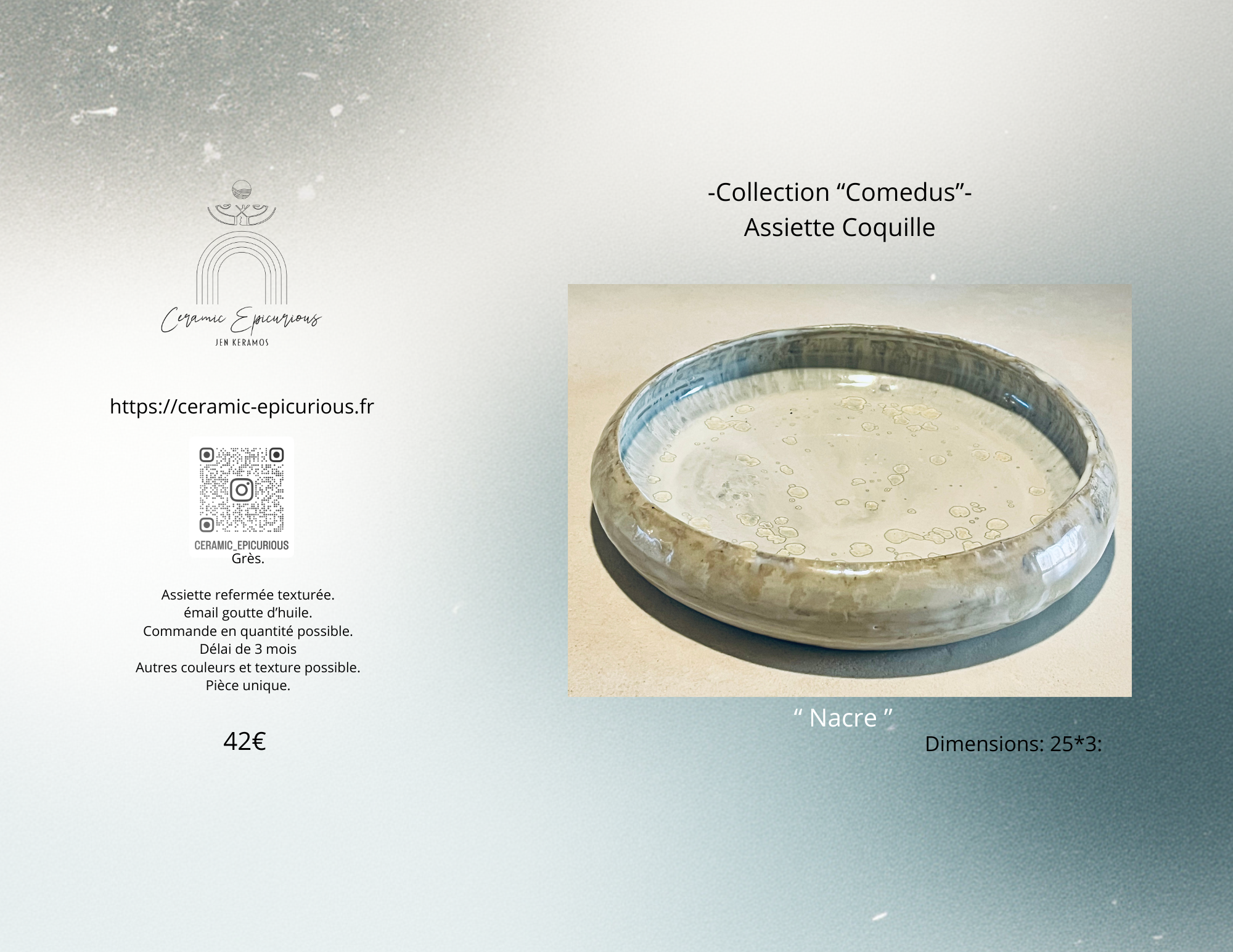 Assiette Coquille Nacre