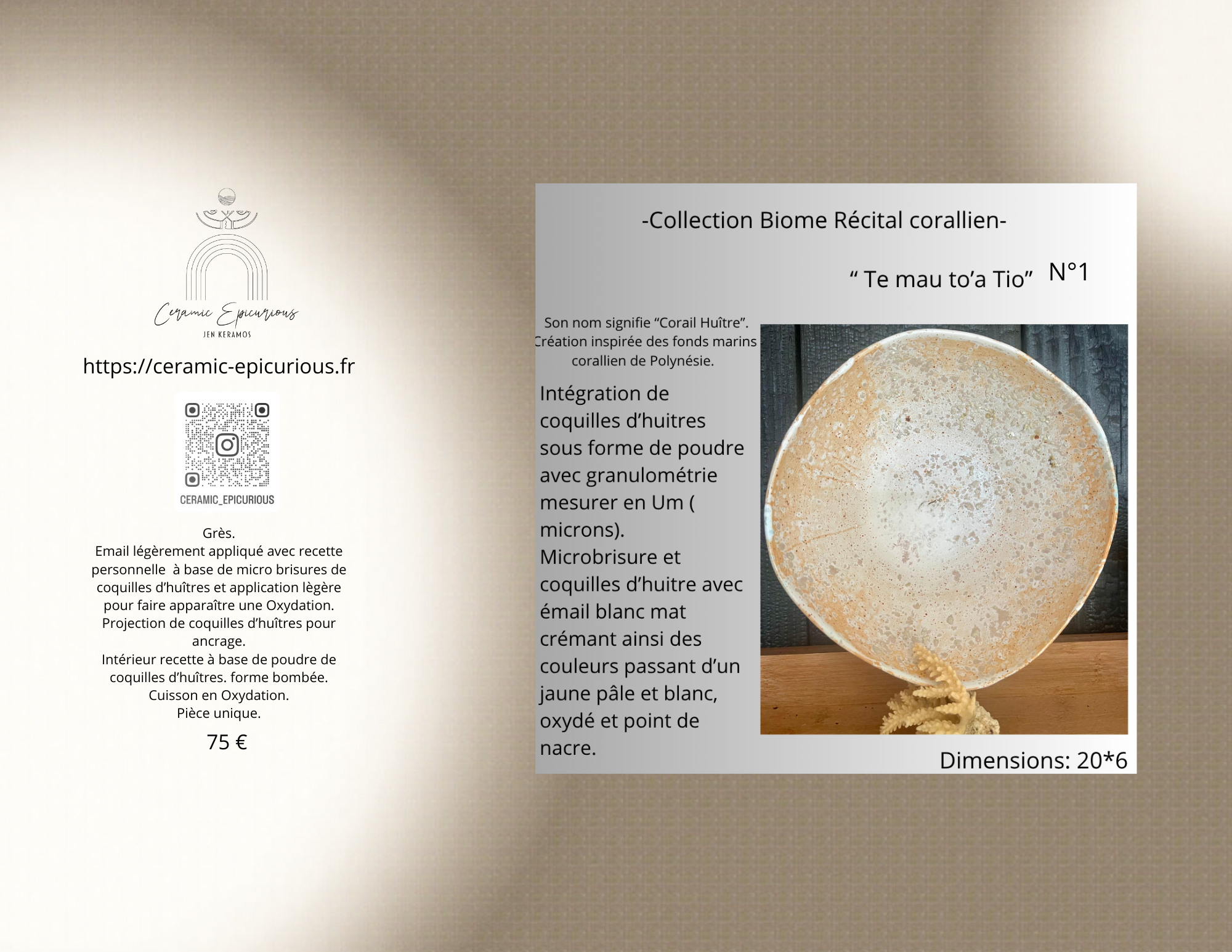 Assiette Biome Récital Corallien