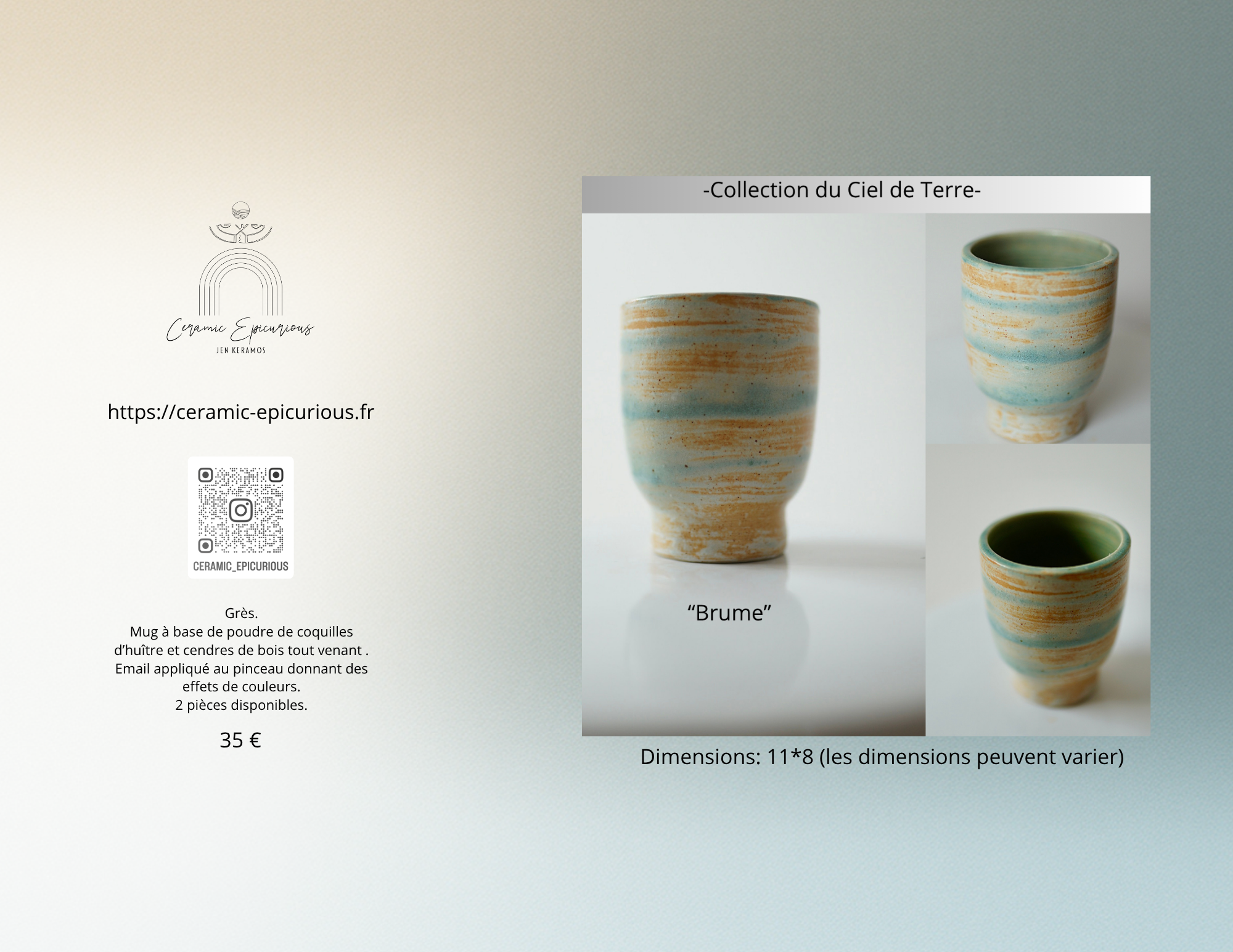 Mug "Brume" en grès