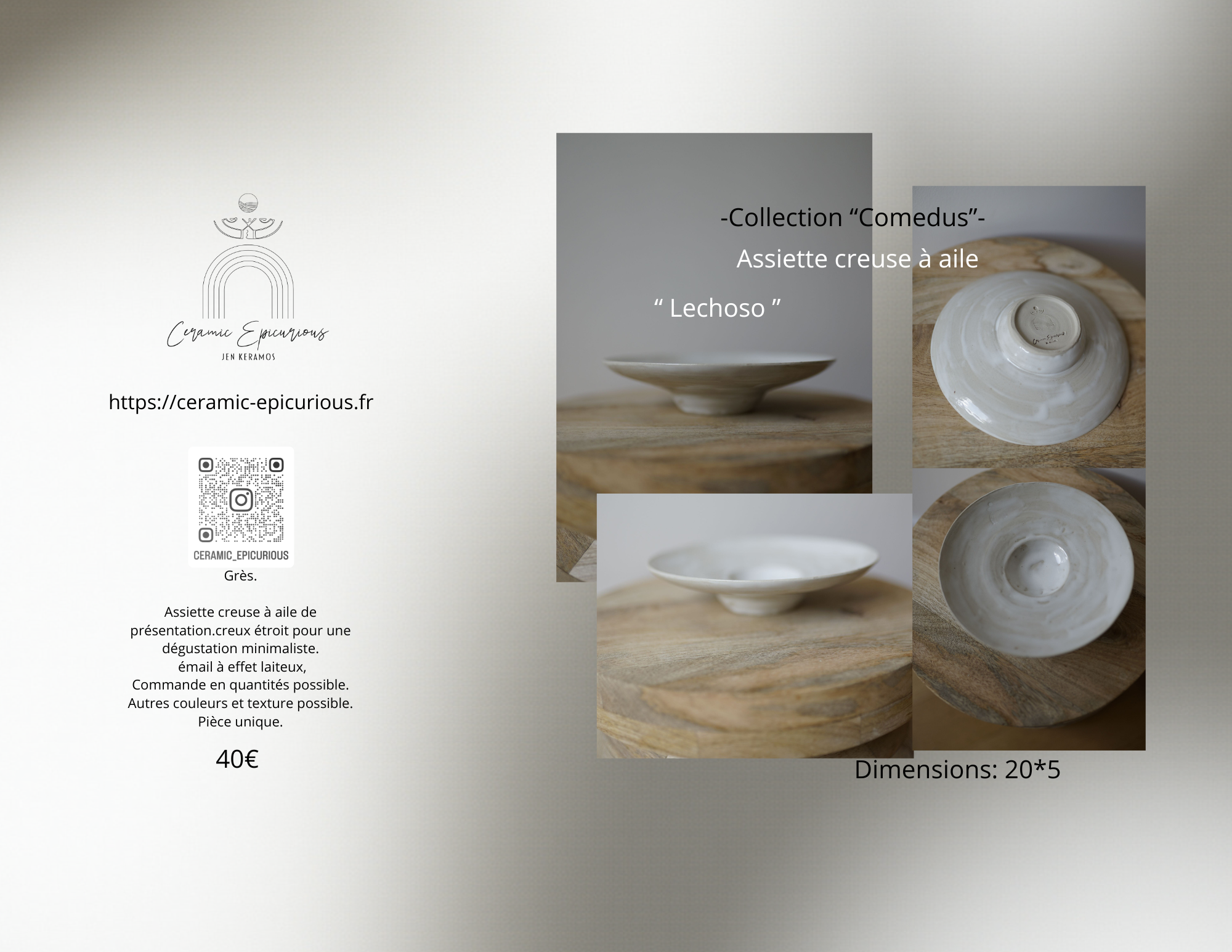 Assiette creuse à aile "Lechoso"