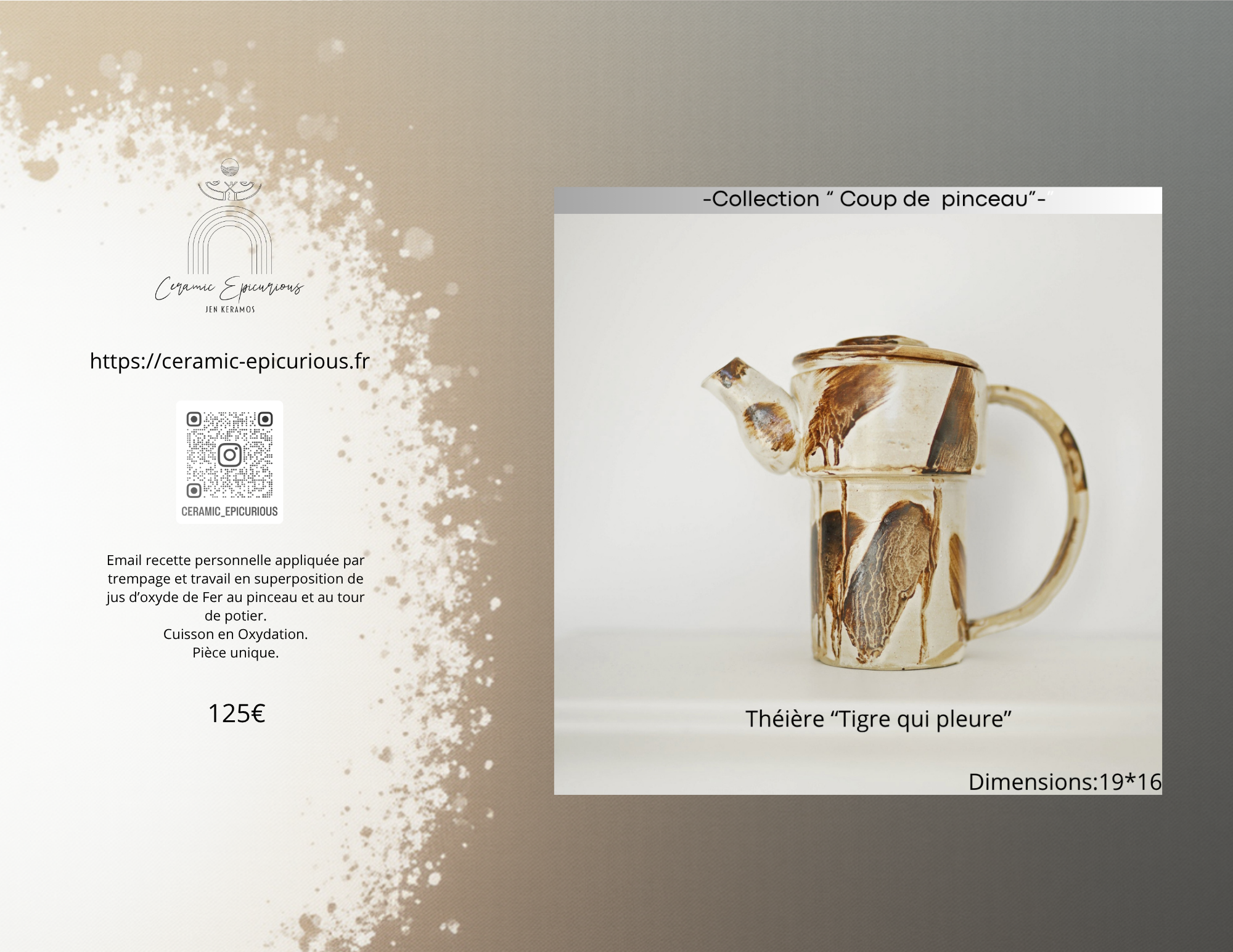 Théière Tigre qui pleure sur commande