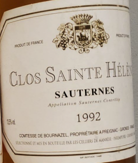 Clos Sainte Hélène - Sauternes (1992)
