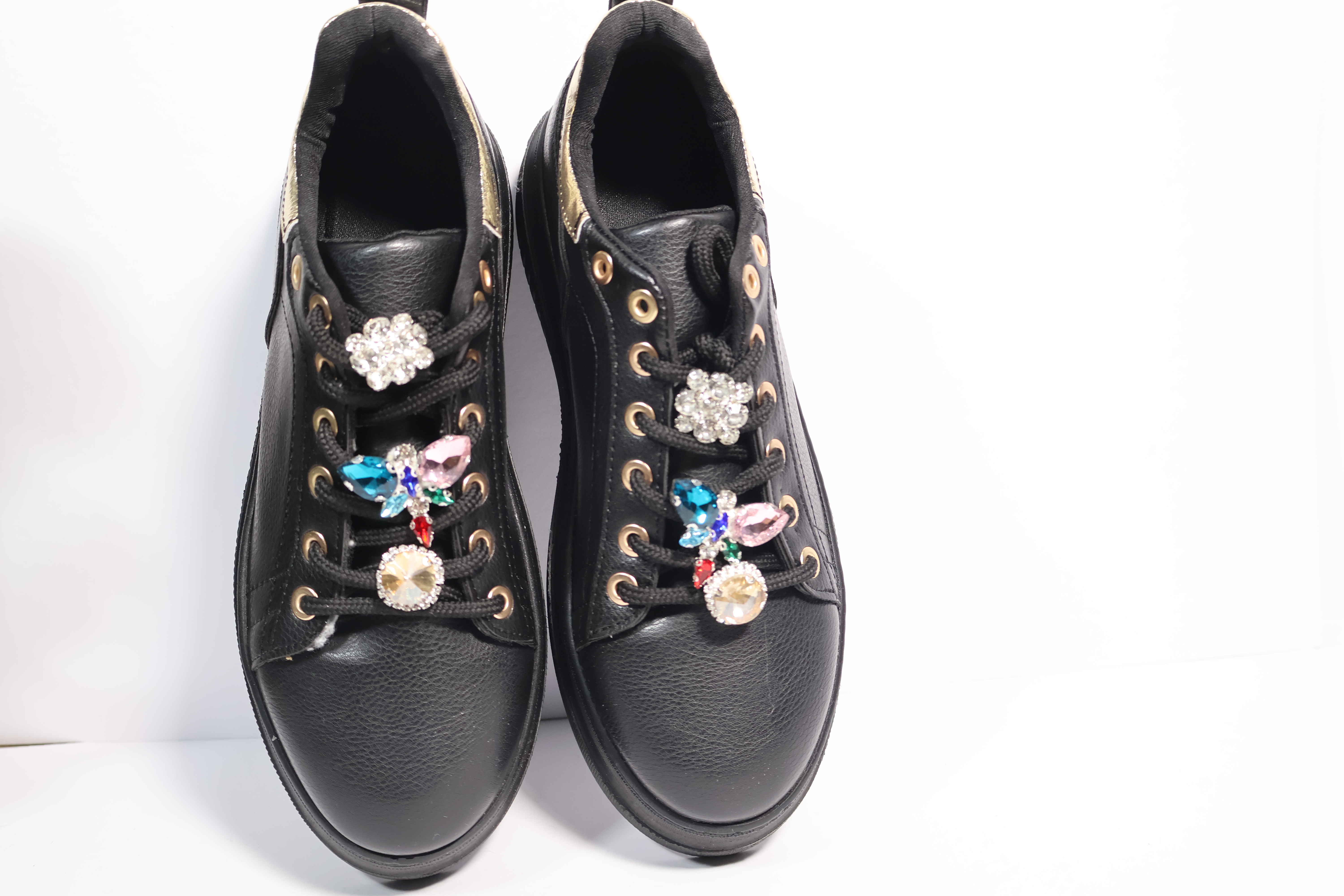 Siyah Deri Yüksek Taban Sneakers