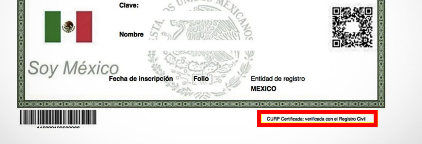 Certificación de CURP