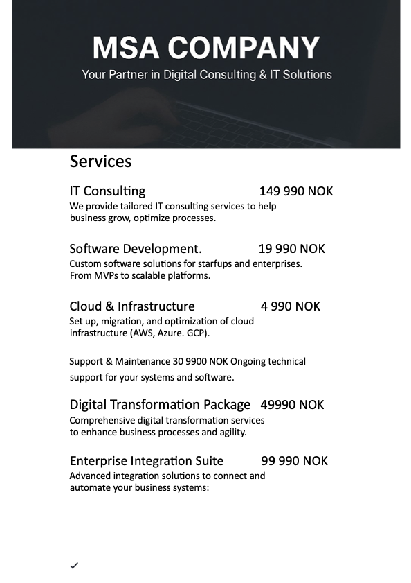 MSA Company IT Consulting & Solutions