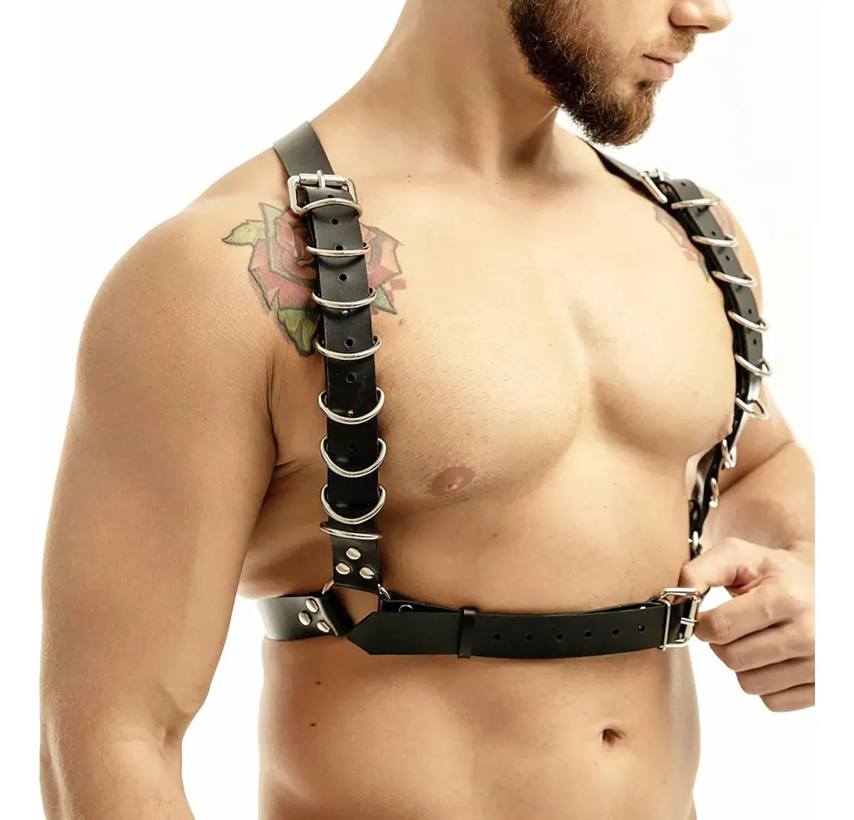 Arnés de cuero para hombre