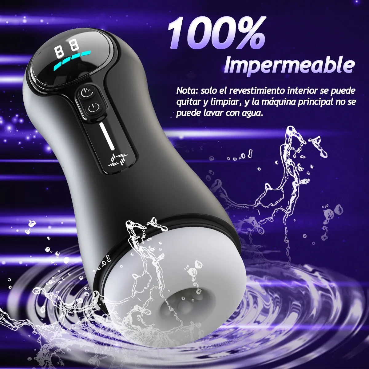 Masturbador masculino digital con 9 modos de vibración