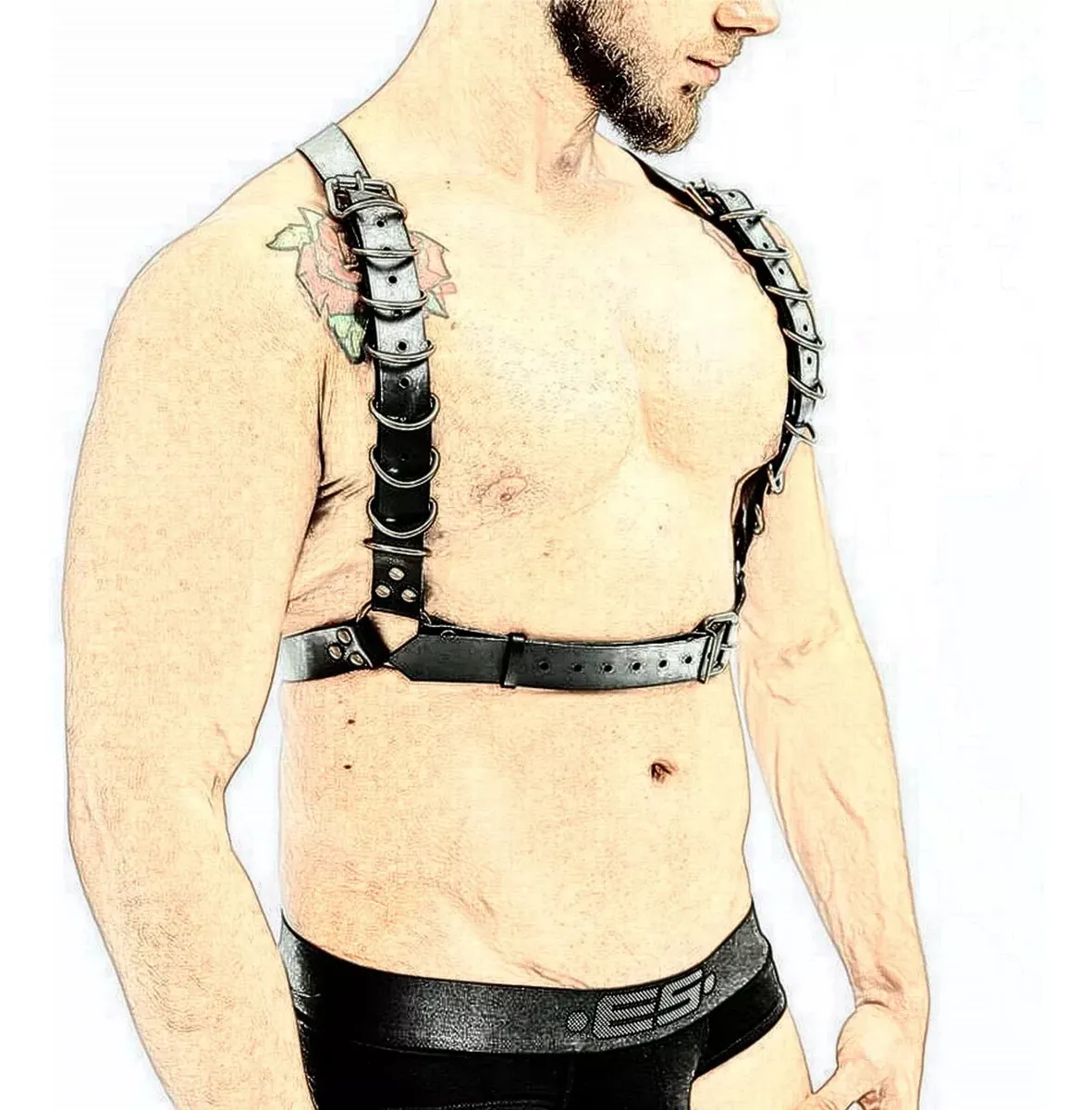 Arnés de cuero para hombre