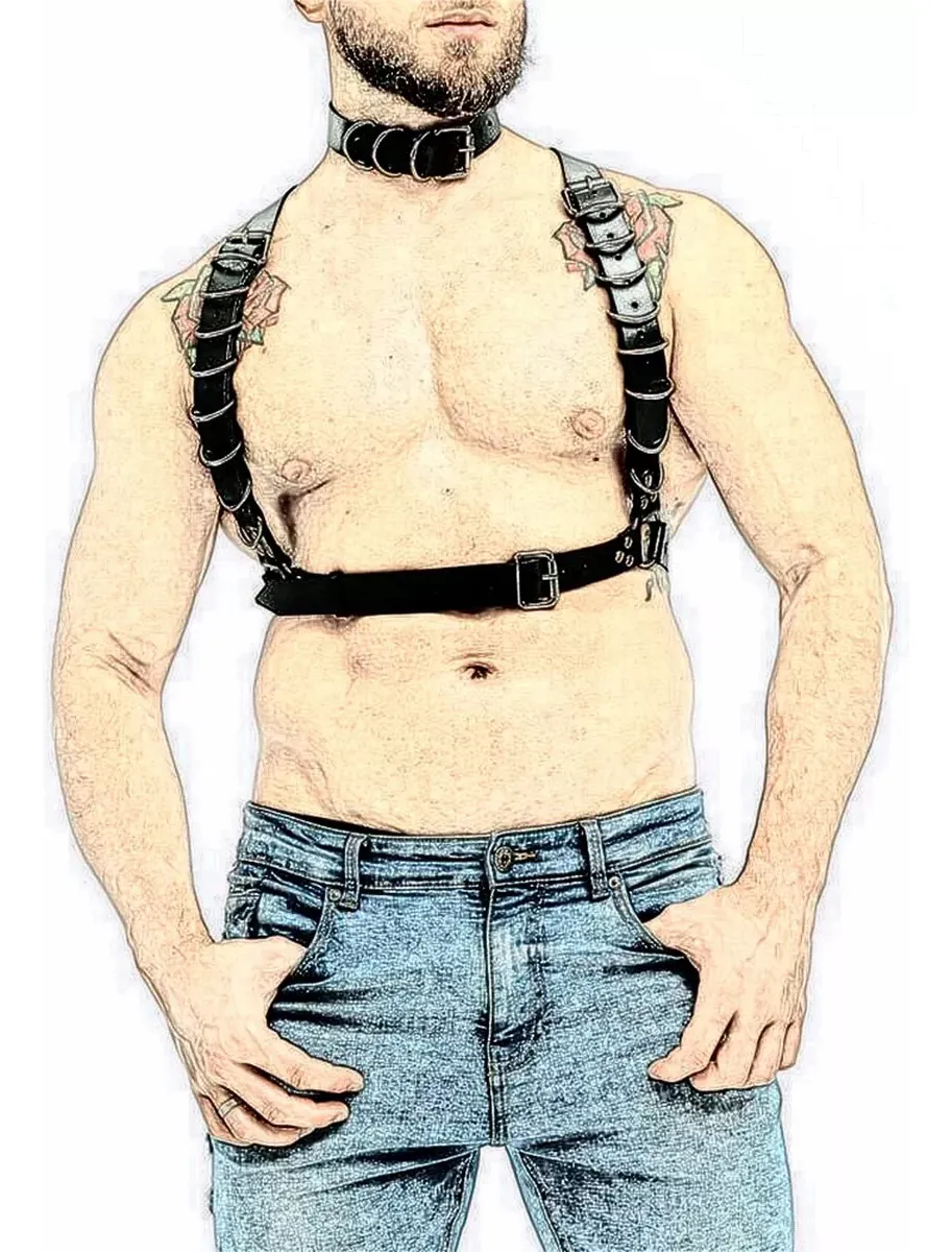 Arnés de cuero para hombre