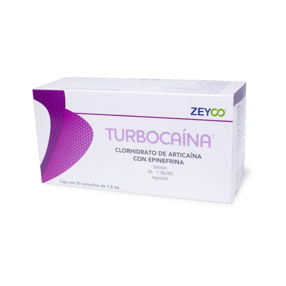 TURBOCAINA ARTICAINA CON EPINEFRINA ANESTESICO (ZEYCO)