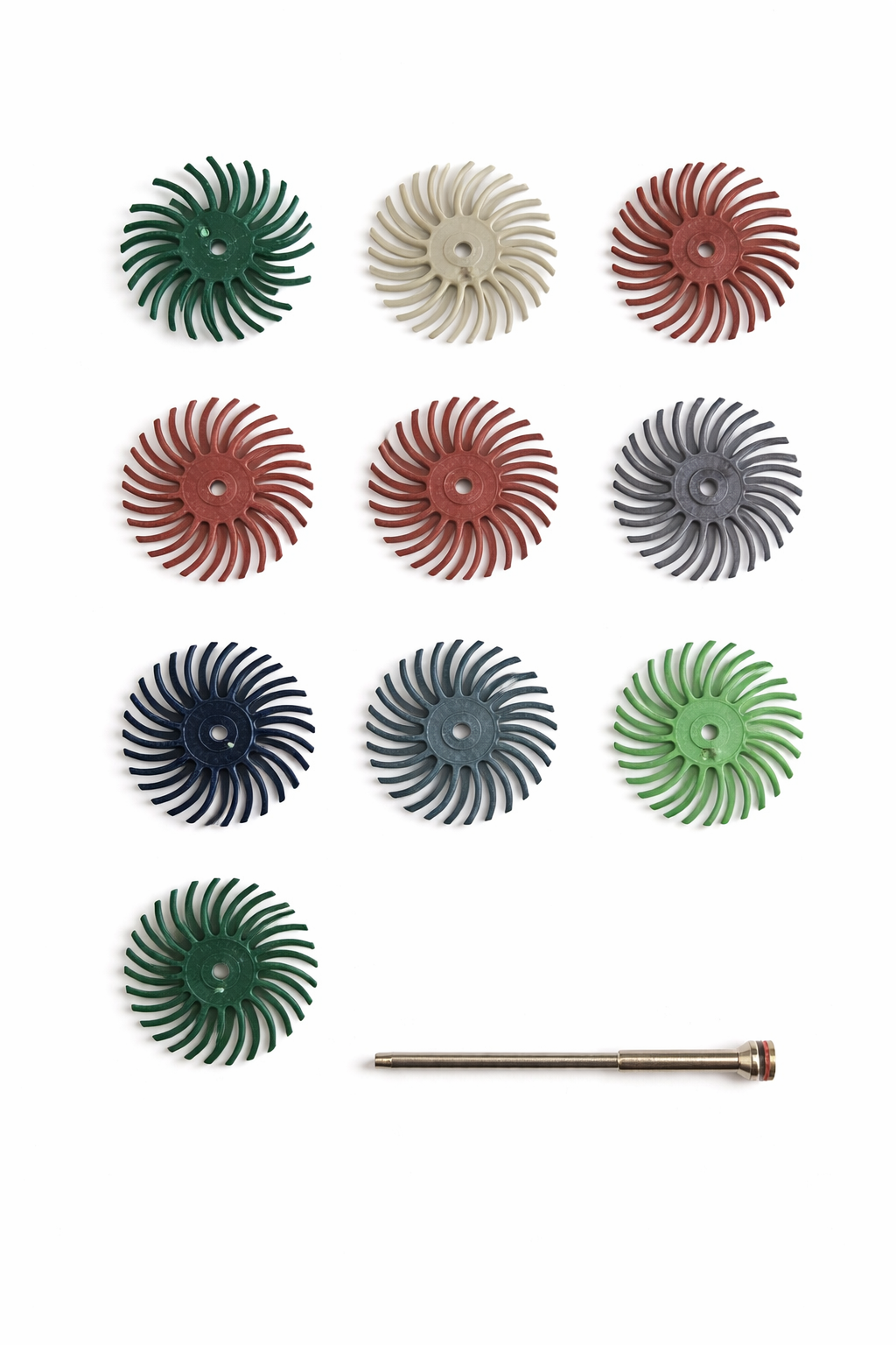 KIT DE PUNTAS DE HULE PARA PULIR ZIRCONIA DE 3 PASOS CON MANDRIL(china)