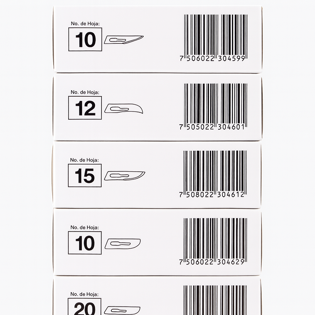 Hojas para bisturí de acero al carbón