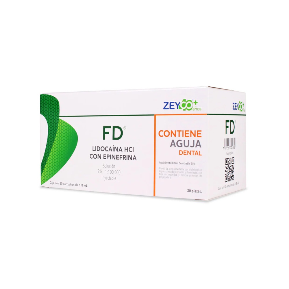 Lidocaína HCl con epinefrina FD, marca ZEYCO