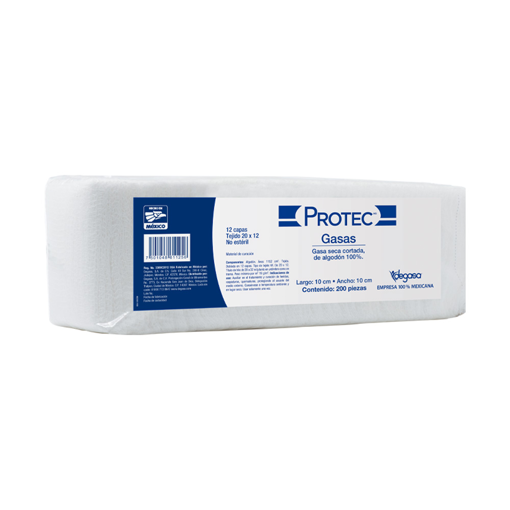 Gasa seca Cortada, marca PROTEC DEGASA