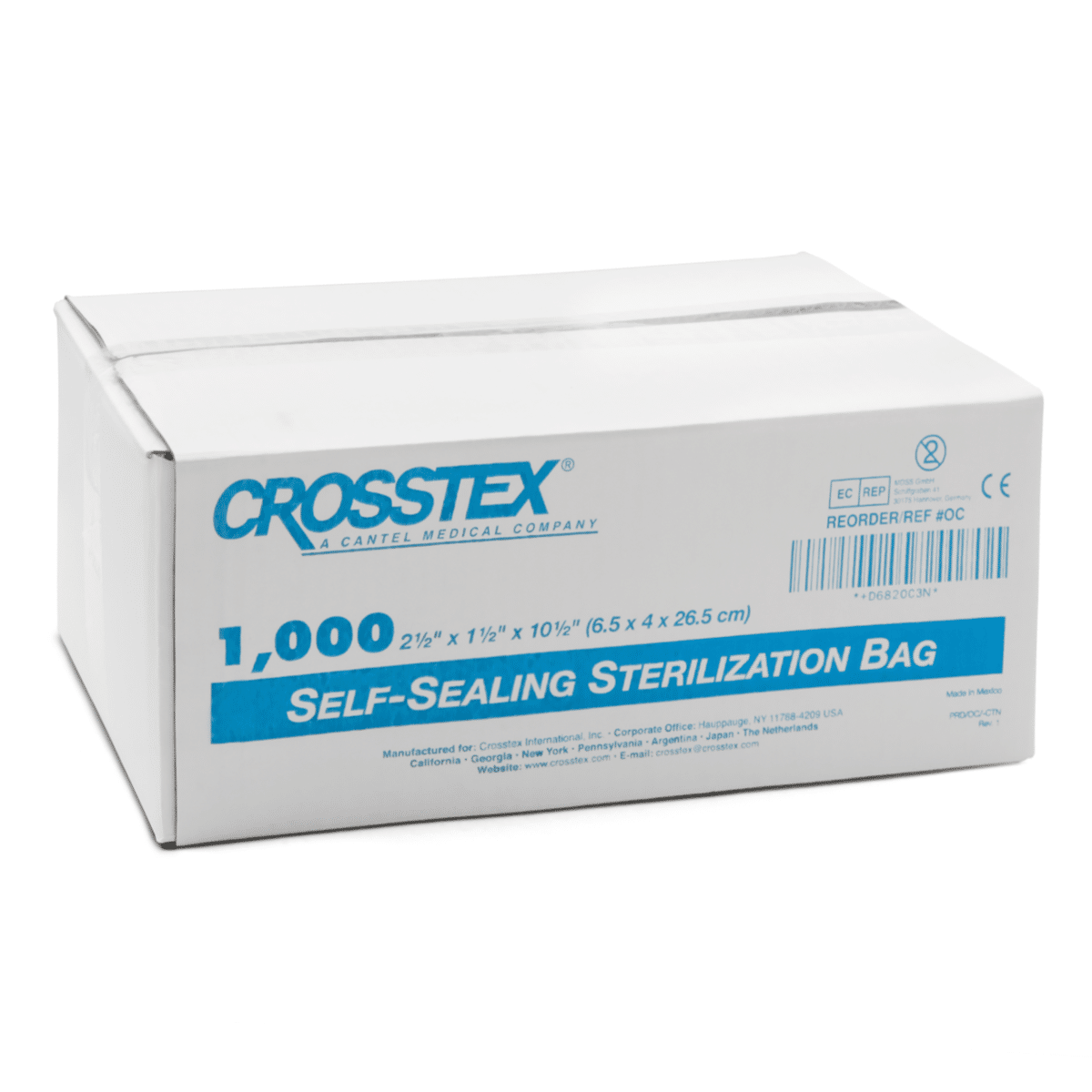 Bolsas para esterilizar en calor seco, marca CROSSTEX
