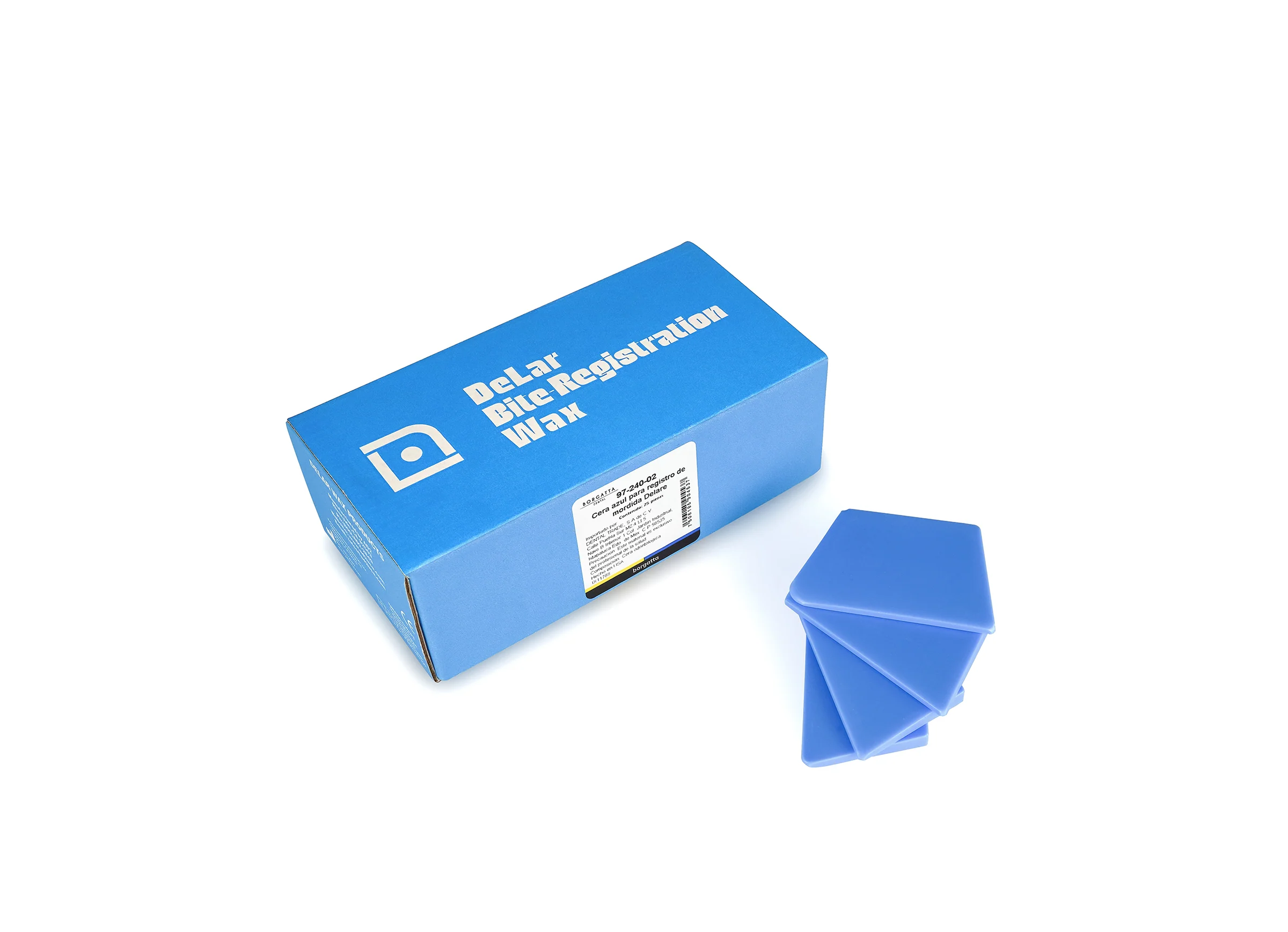 CERA AZUL EL LAMINA CORTADA PARA REGISTRO DE MORDIDA (BORGATTA)
