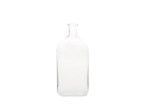Garrafa de vidro transparente