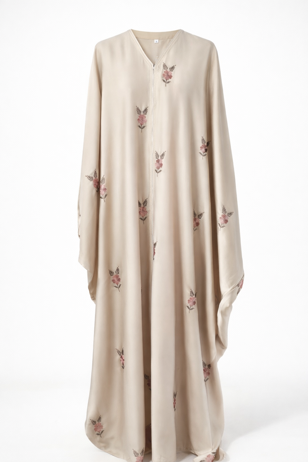 Abaya Papillon Beige Satinée 