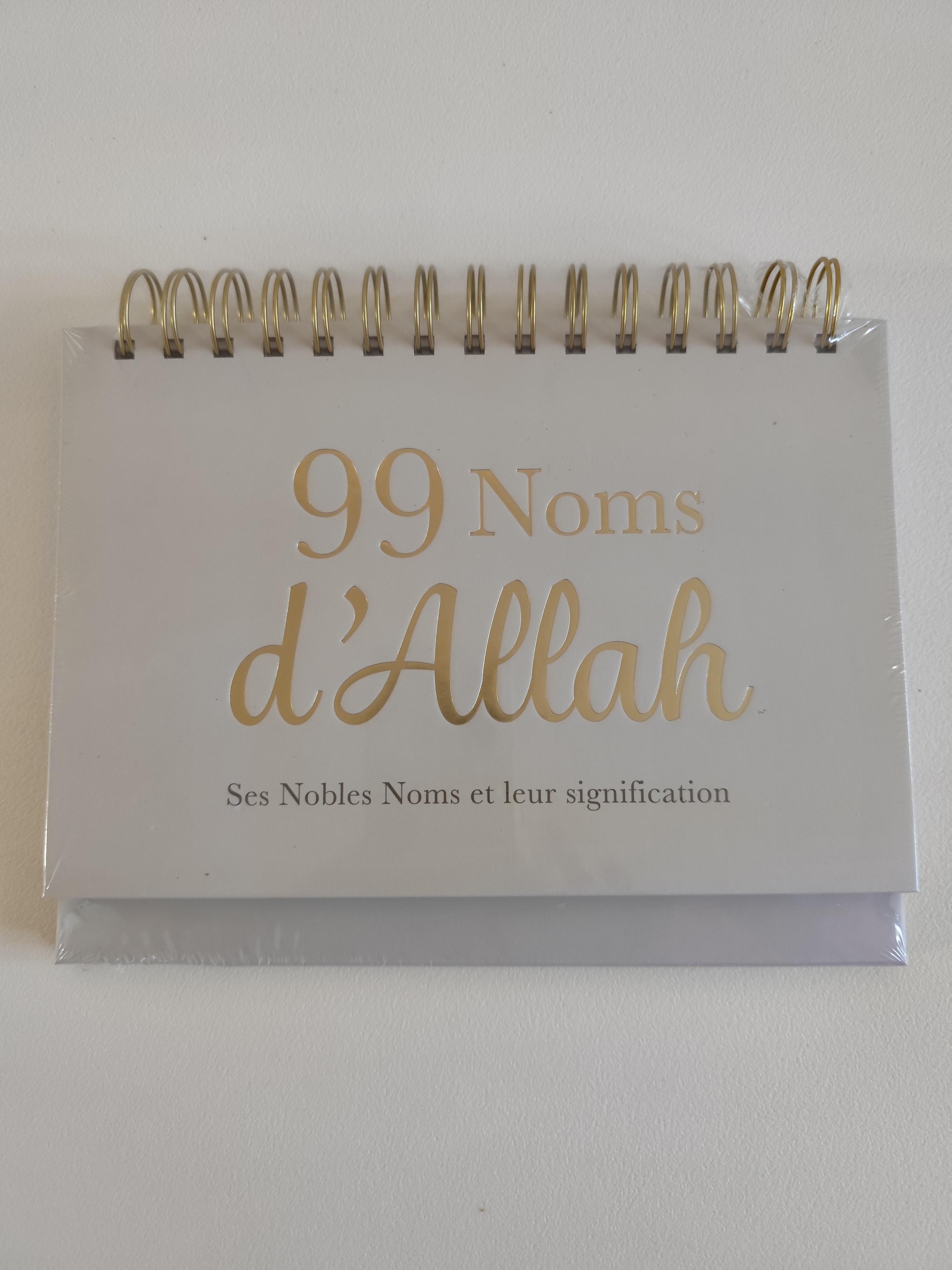99 Noms d'Allah-Chevalet Beige et Or