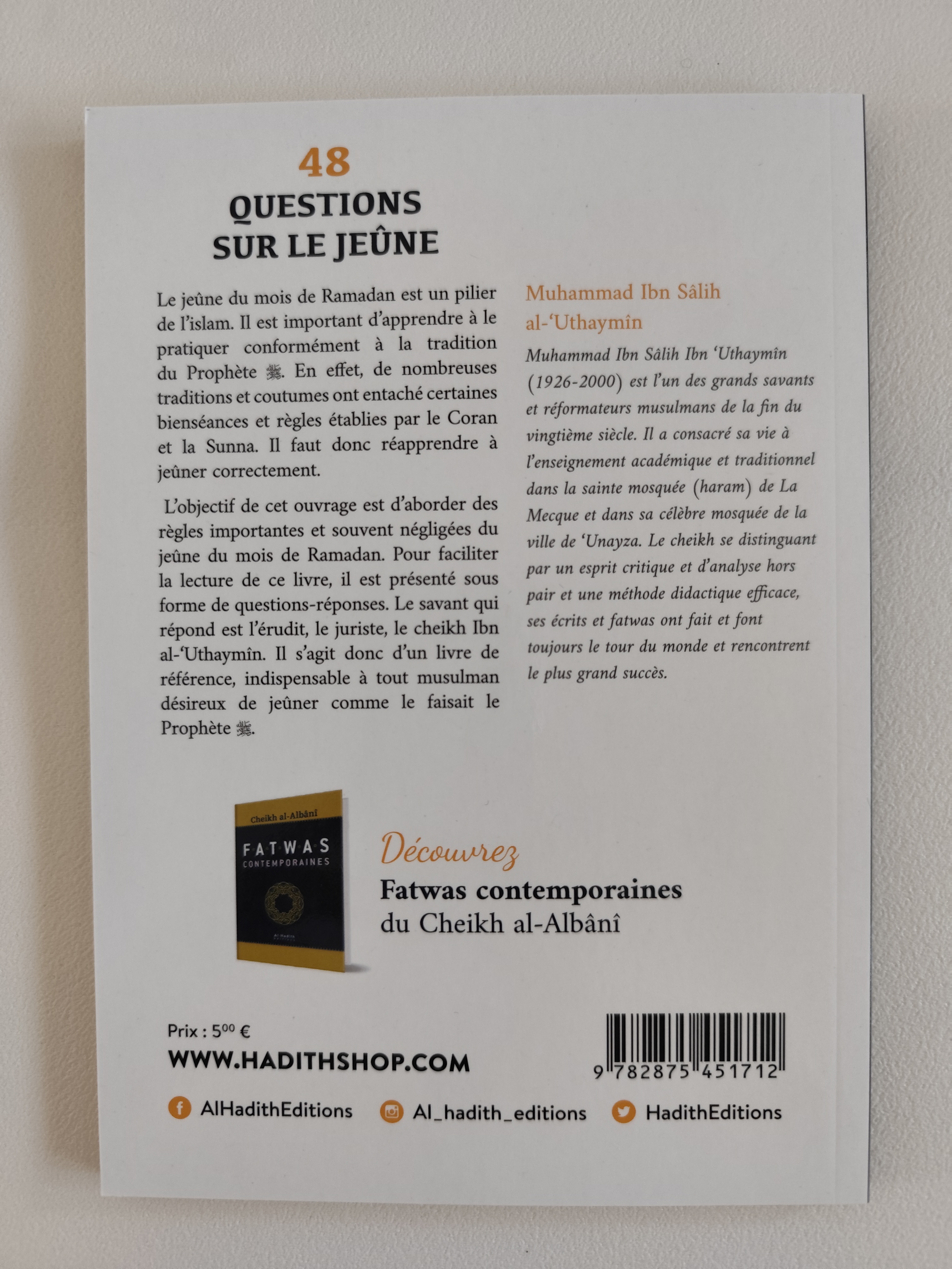 48 questions sur le jeûne - Edition Al Hadith