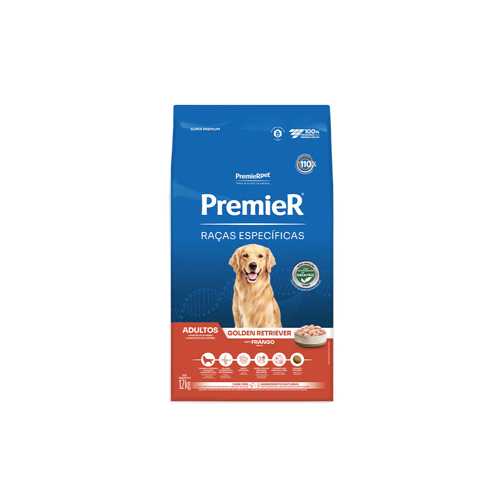 Ração Premier Raças Específicas Golden Retriever para Cães Adultos