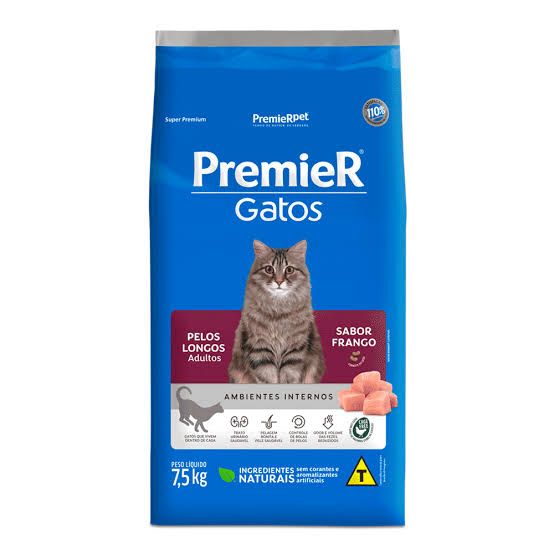 Ração gato adulto pelos longos 7,5kg