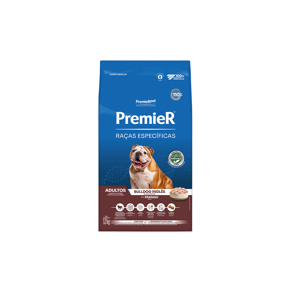 Ração Premier Raças Específicas Bulldog Inglês para Cães Adultos 12 kg