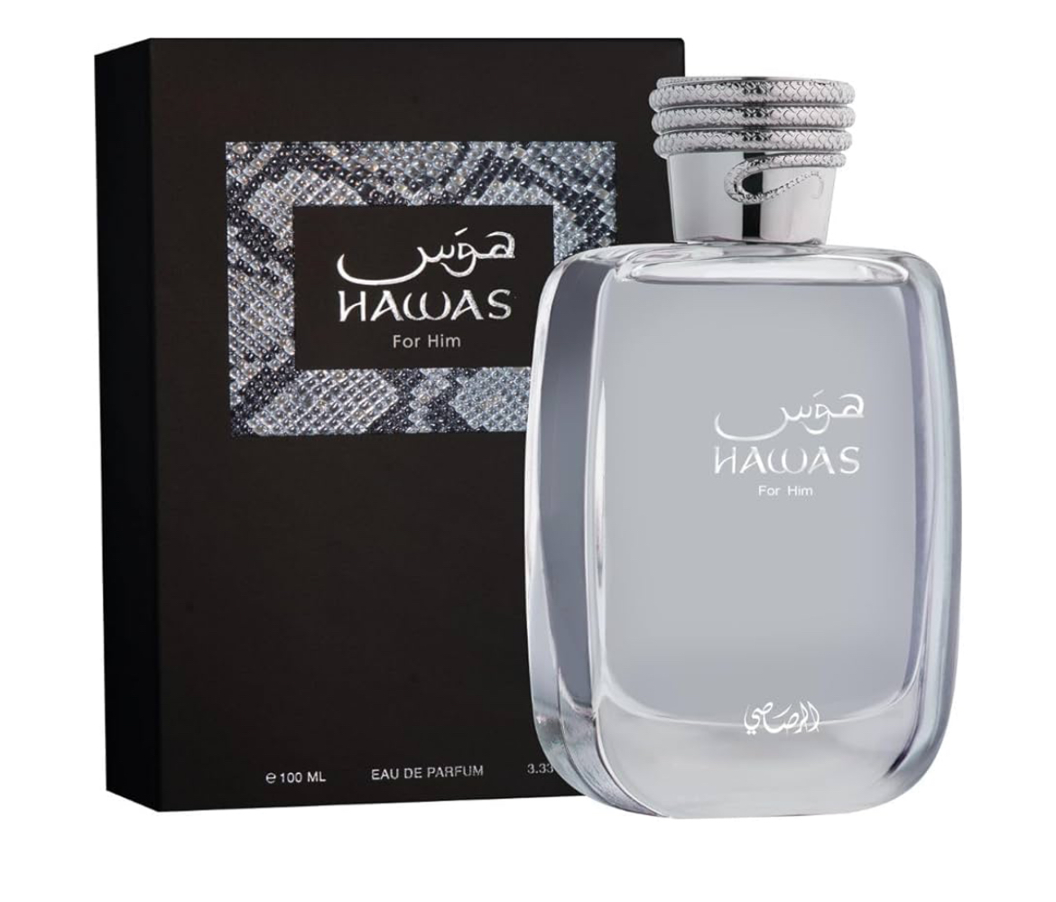 RASASI Hawas For Men Eau De Parfum Spray 100ML (3.4 Oz) - Long Lasting Arabian Perfume, Premium Perfume Men, Ideal for Special Occasions & Daily Elegance, A Bold and Captivating Fragrance