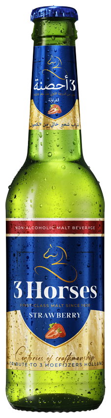 3 Horses Strawberry Non-Alcoholic Malt Beverage