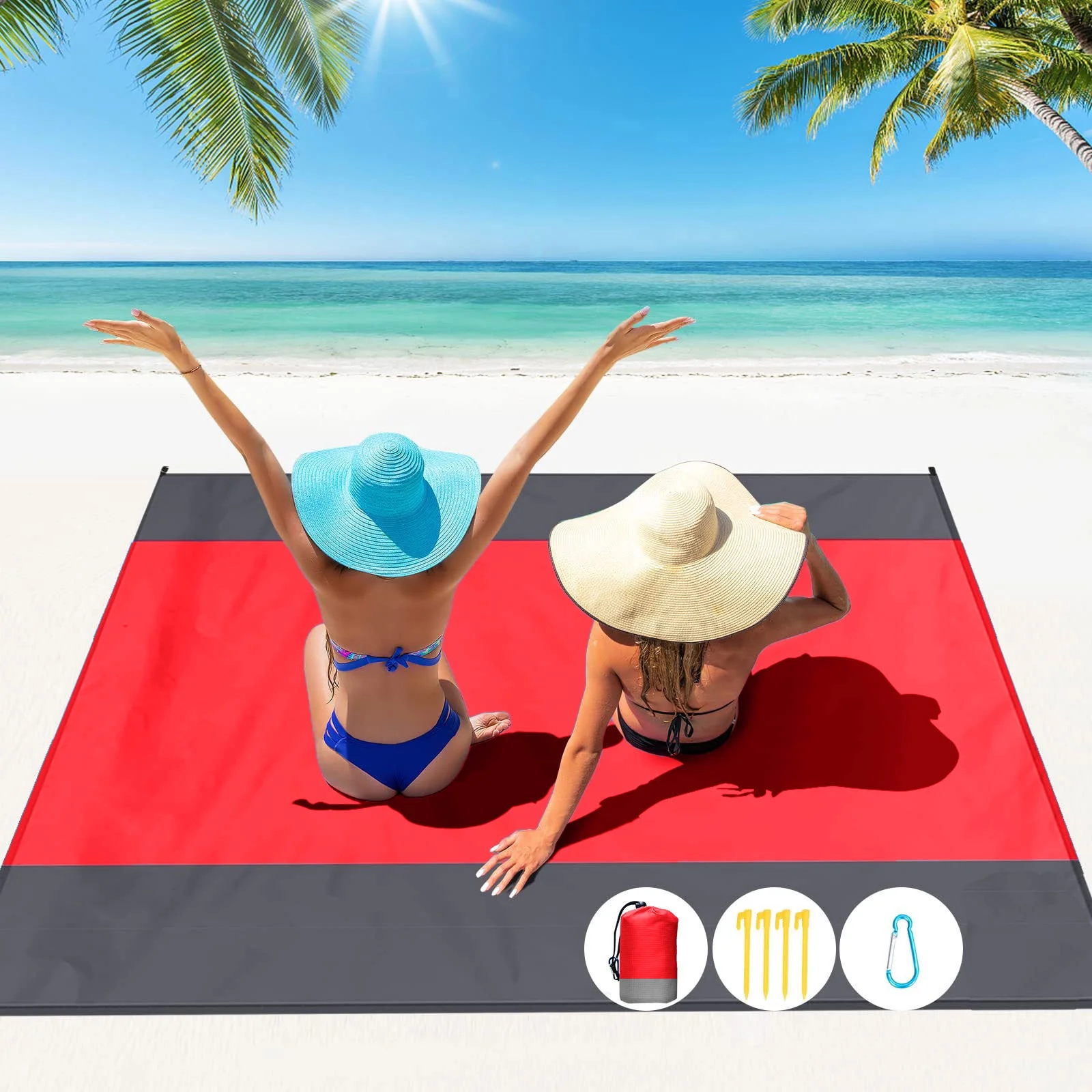 Picnic Beach Blanket Mat With Pocket