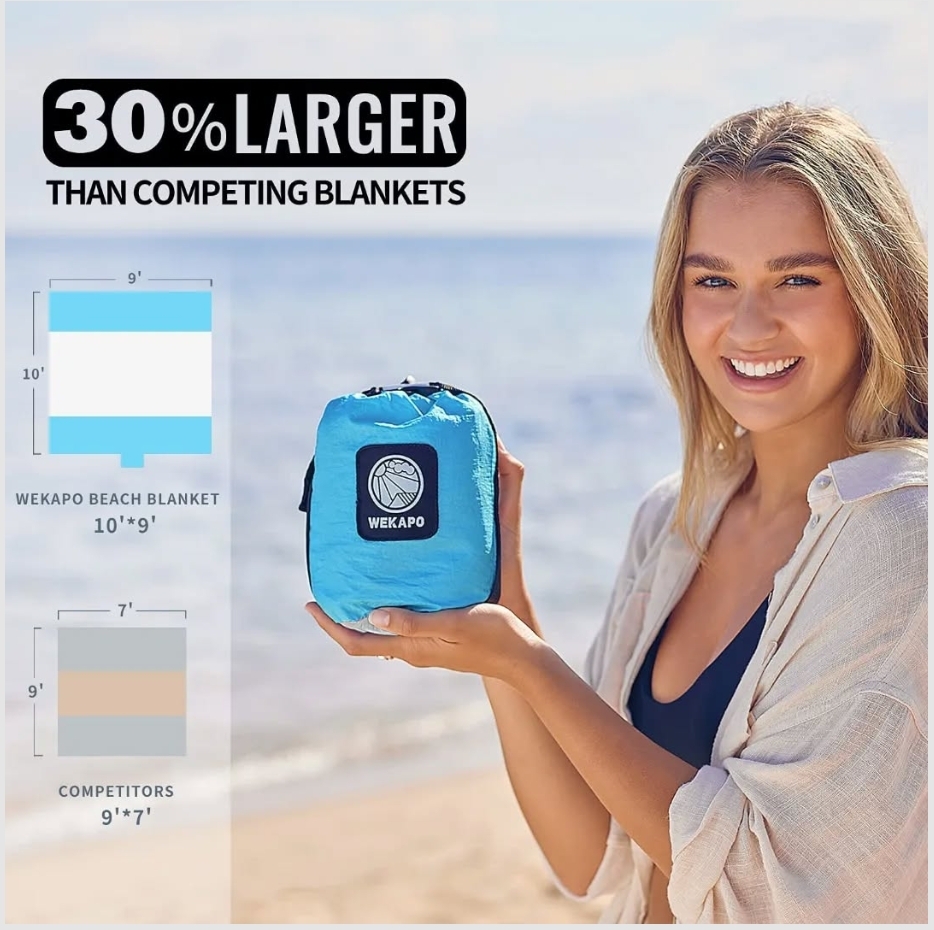 (10'x9') Sand/Waterproof Beach Blanket 