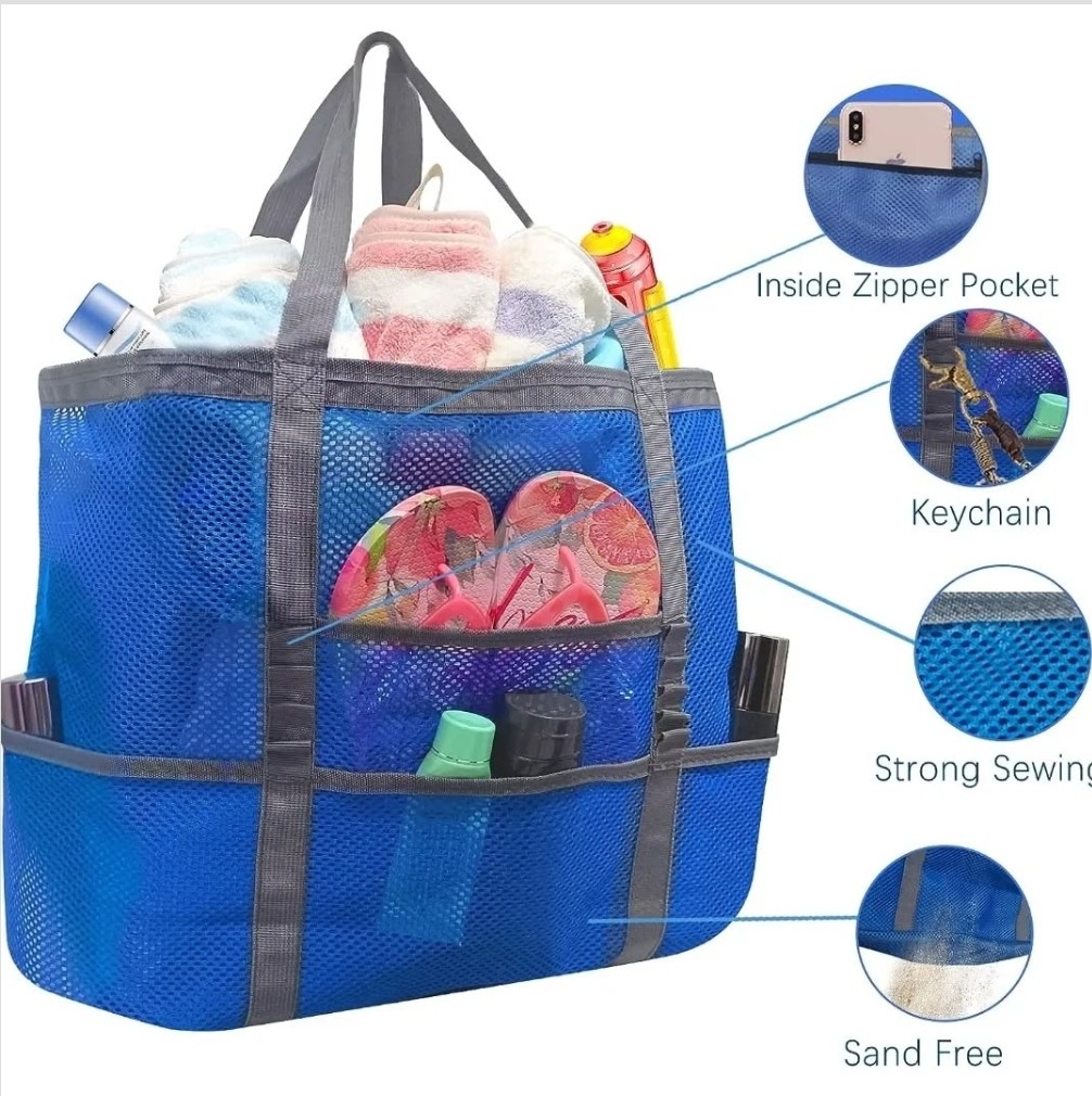 Blue Mesh Beach bag
