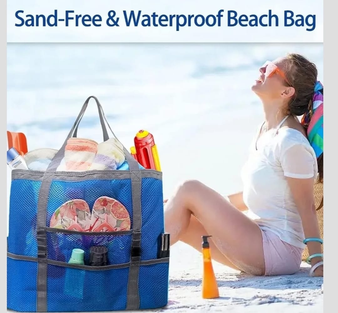 Blue Mesh Beach bag 
