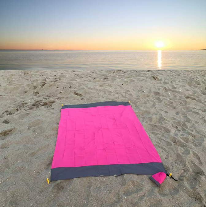 Portable Travel Beach Accessories – Oversized Sand-Proof Beach Blanket Mat 