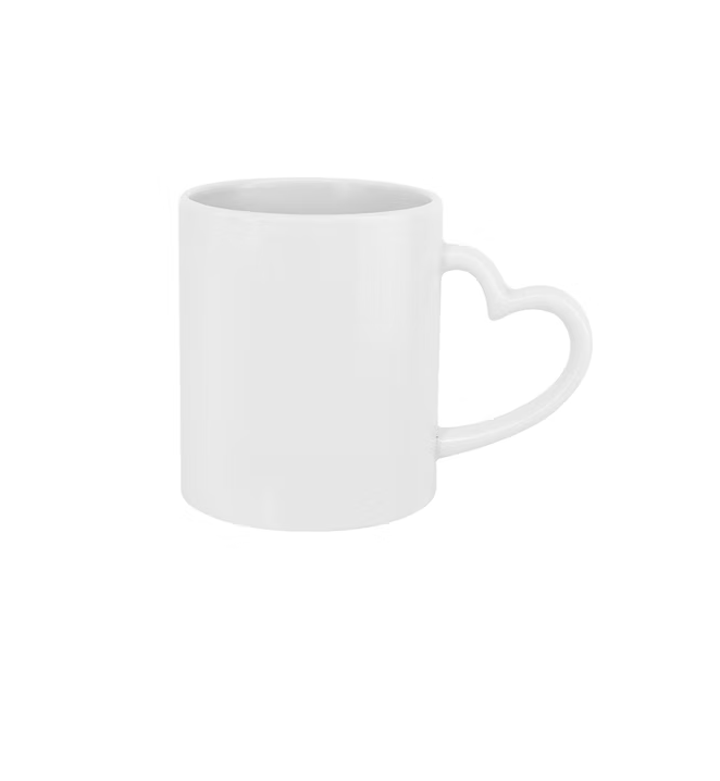 Taza Blanca con Asa de Corazón