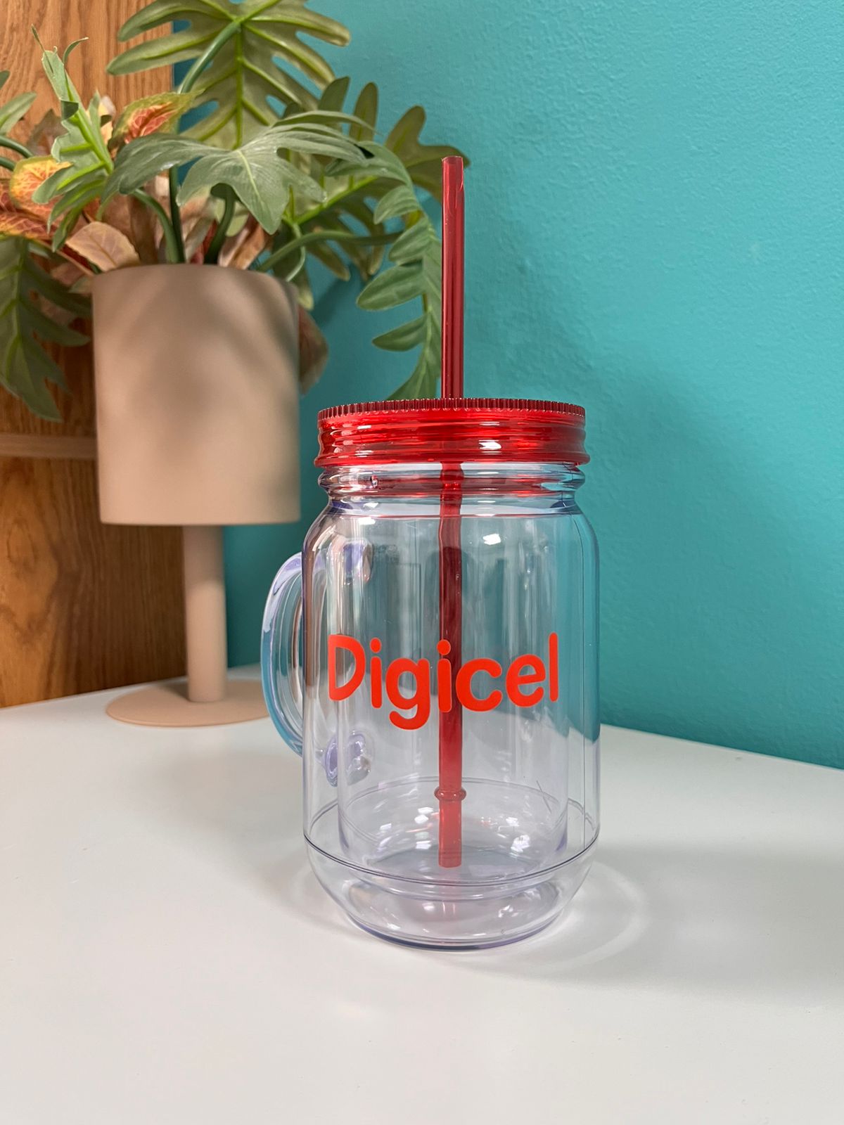 Jarrita Personalizable con Tapa y Popote